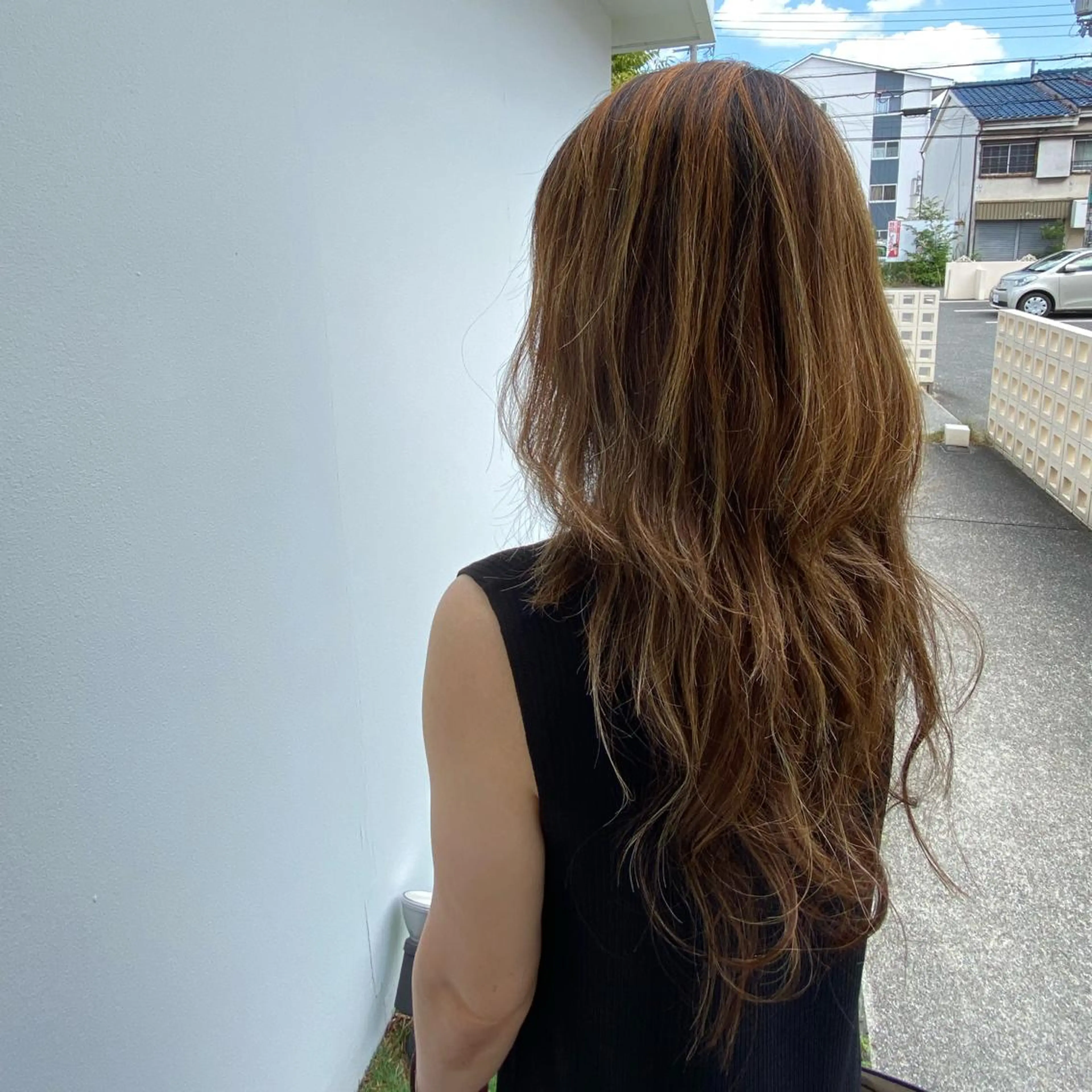 ロング カラー ハイライトカラー ハイレイヤー ハイライト レイヤーカット カット ヘアカラー トリートメント Jill franc ＿ ayanoのヘアスタイル