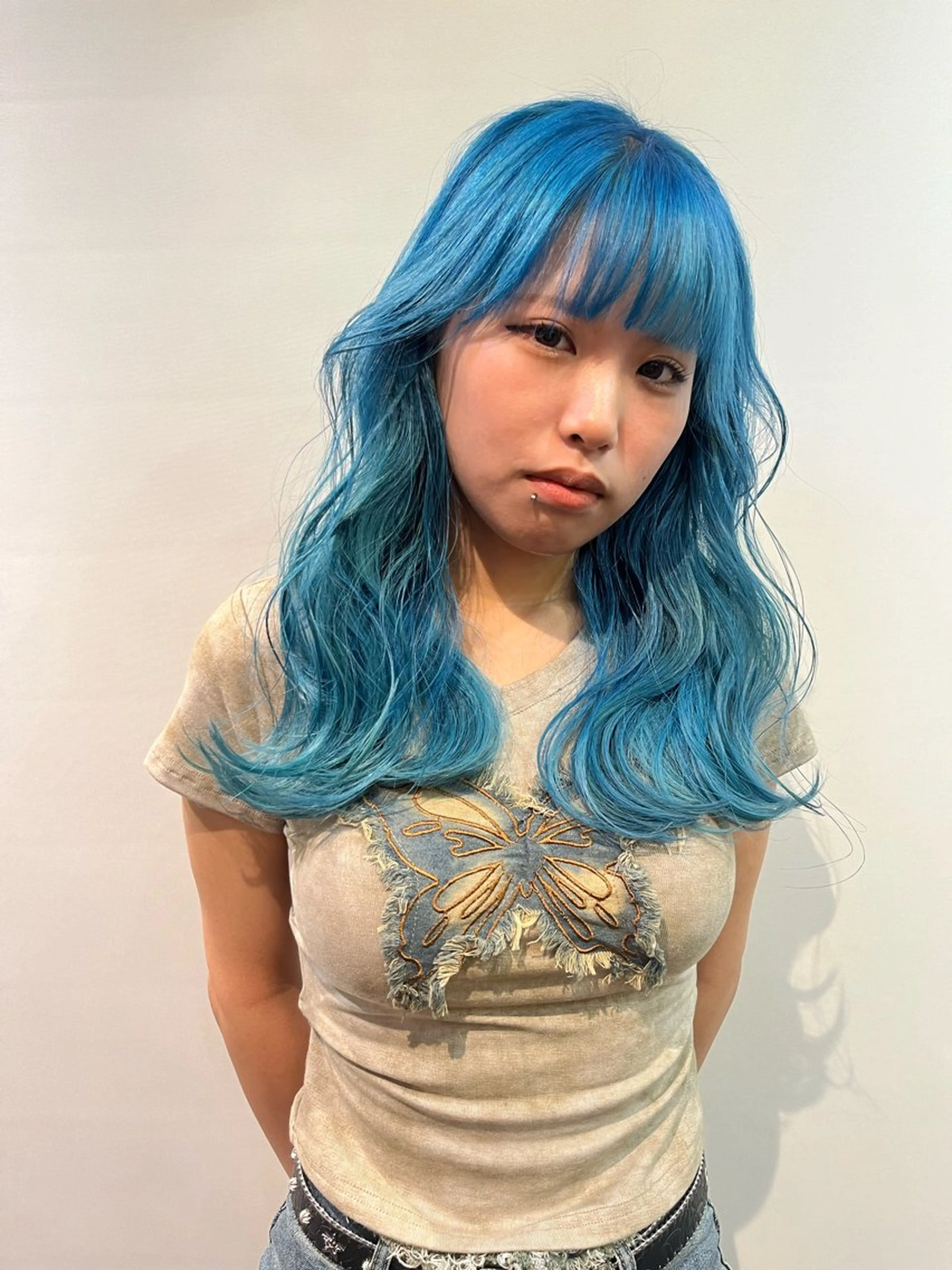 セミロング カラー 💖デザインカラー/ タダ ハナカ💖のヘアスタイル