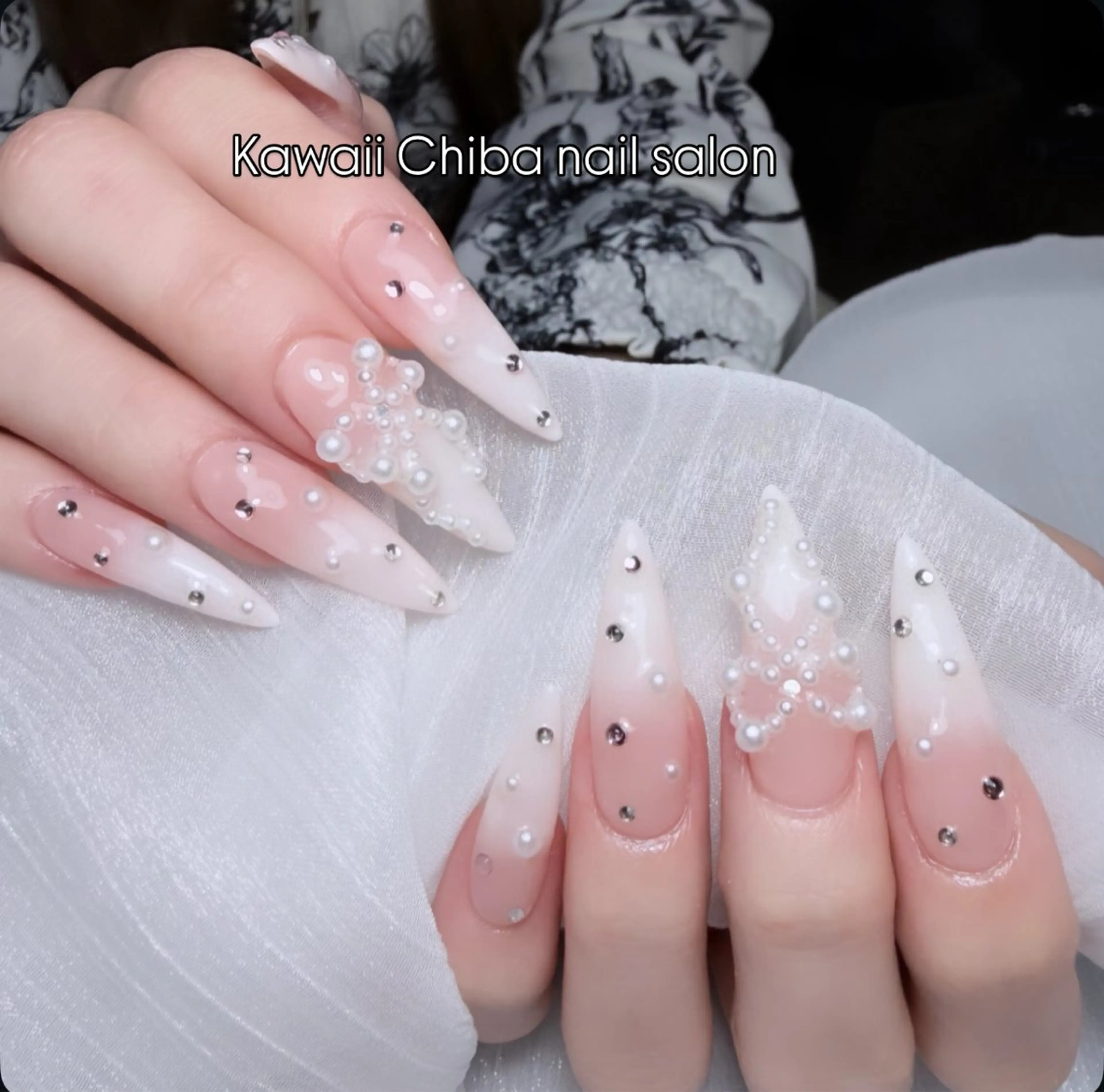 ネイル チークネイル 桜ネイル 長さ出し フラワーネイル フレンチネイル ハンドネイル ハンドケア Kawaii Chiba nailのネイルデザイン