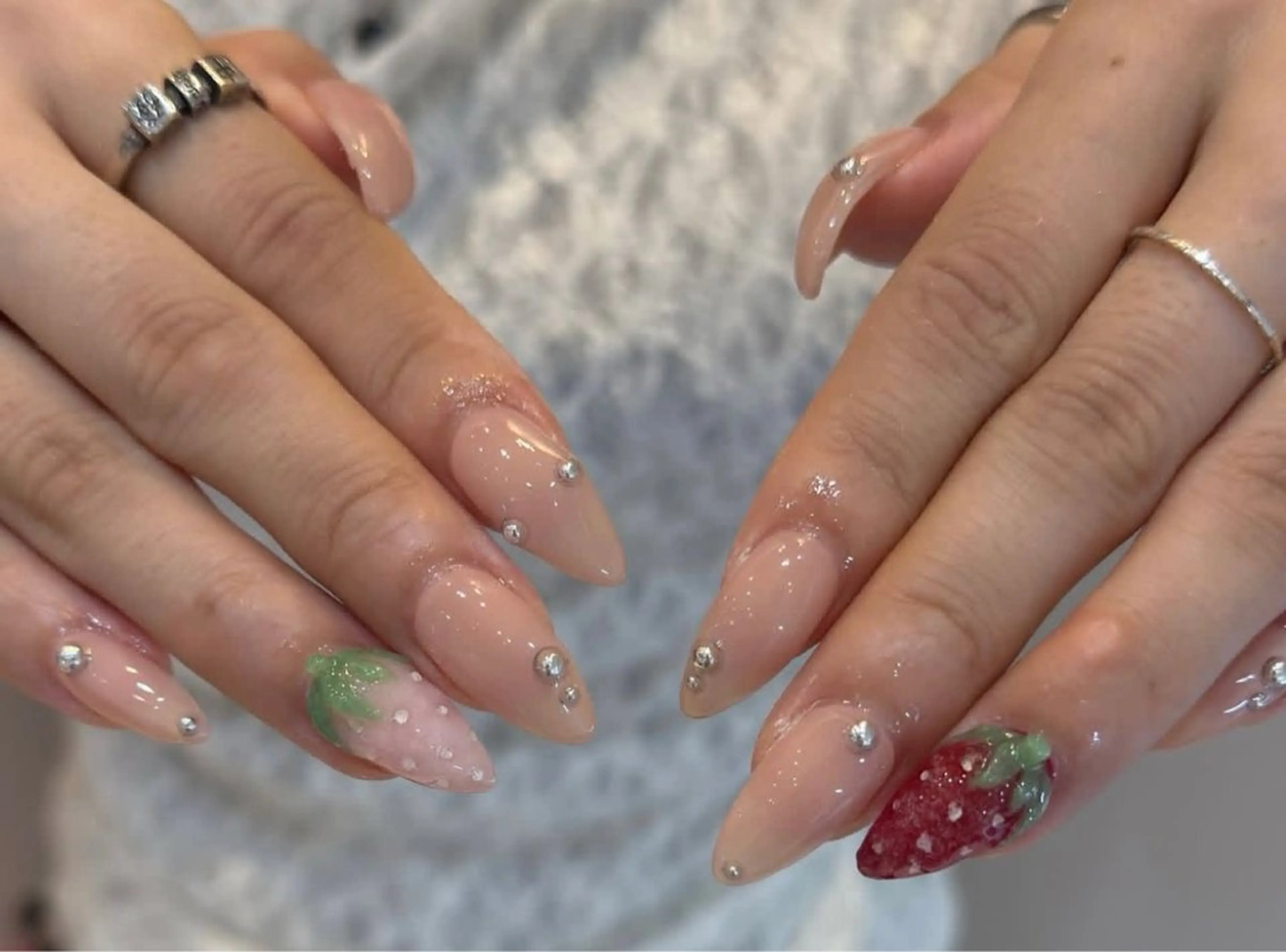 ネイル 韓国ネイル 持ち込み ニュアンスネイル ネイルチップ 冬ネイル LISA ANA.CHUOのネイルデザイン