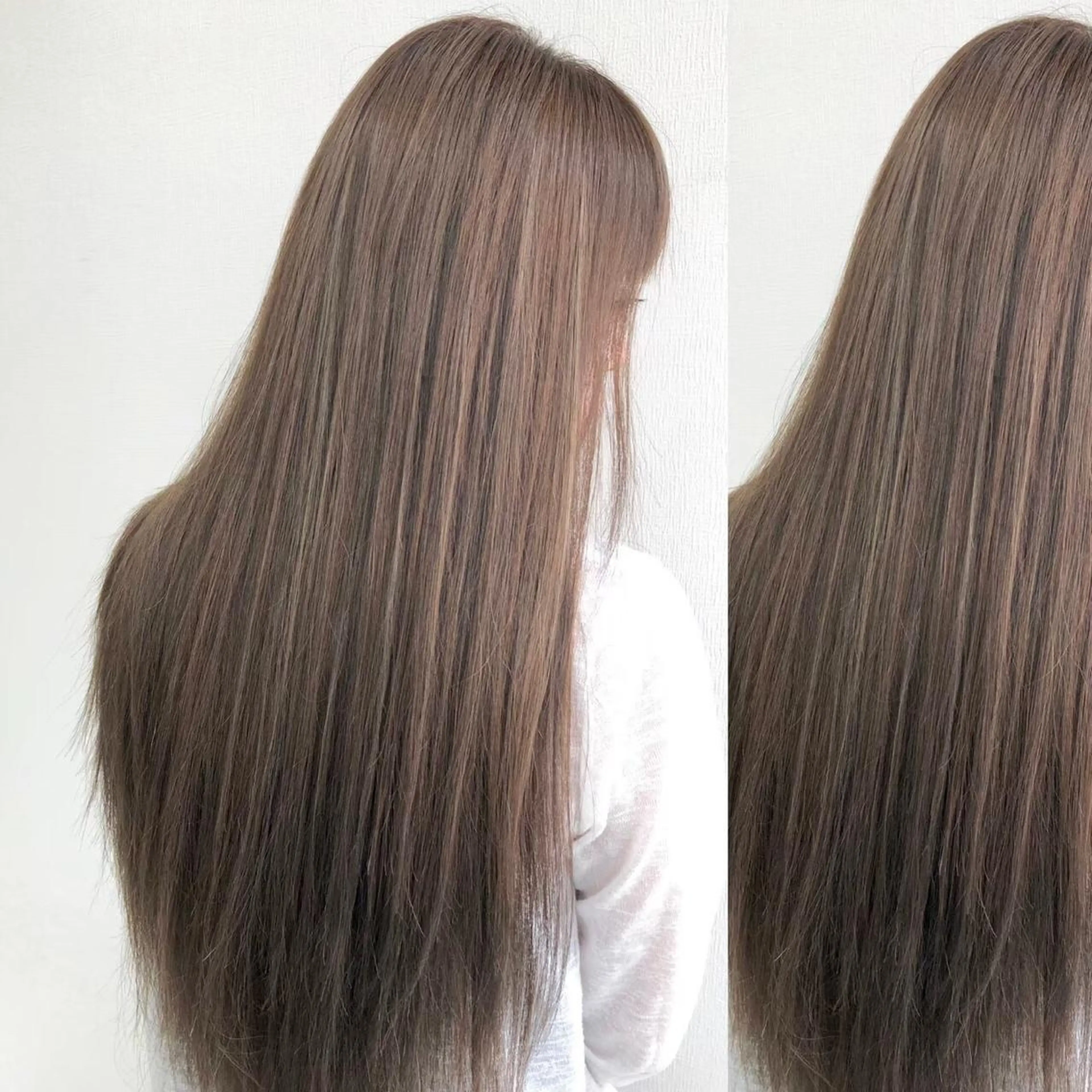 ロング カラー JuNブリーチに 縮毛矯正するプロのヘアスタイル