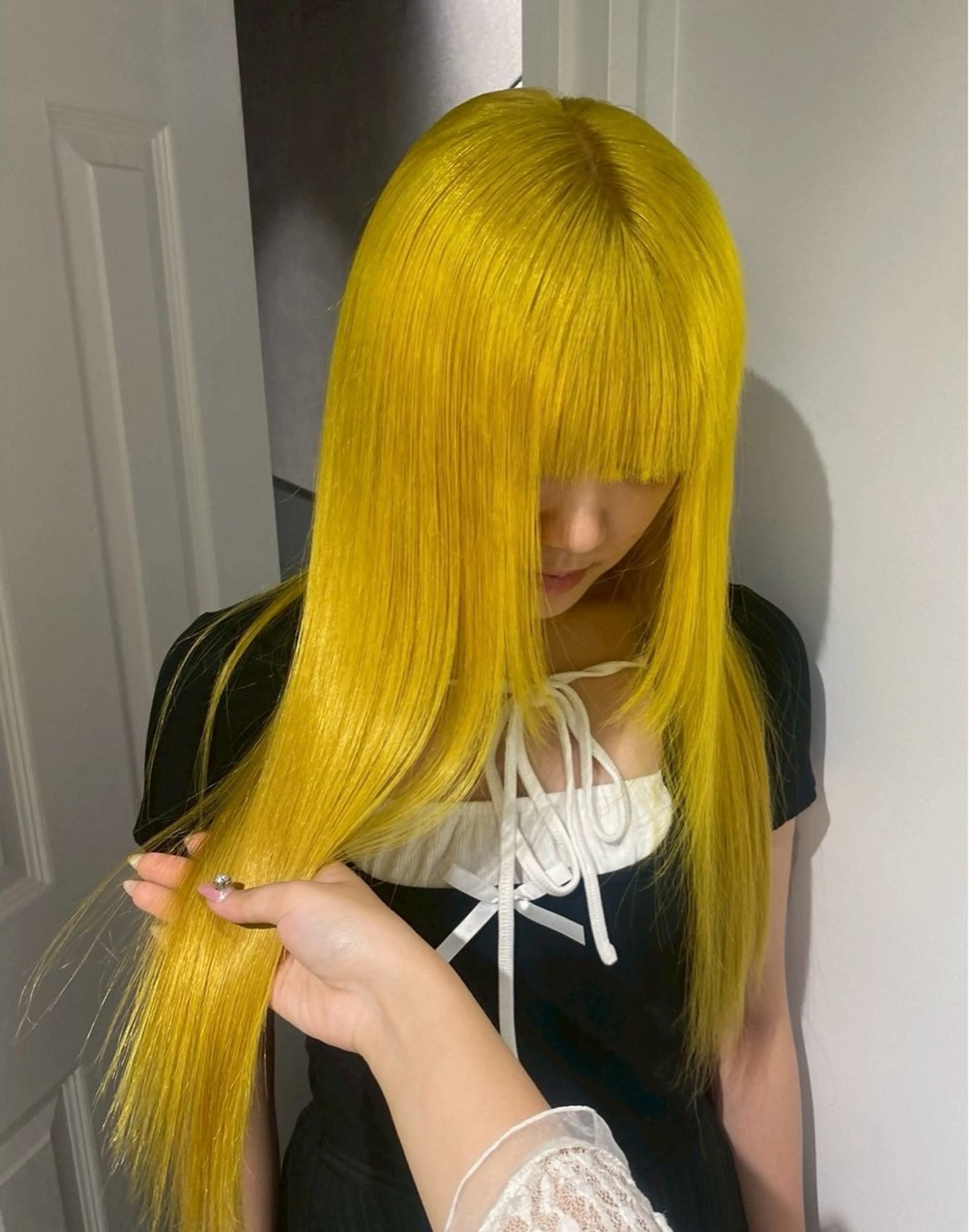 ロング カラー ブリーチ ケアブリーチ デザインカラー ダブルカラー イヤリングカラー 酸性ストレート /ハイトーン/つばさのヘアスタイル