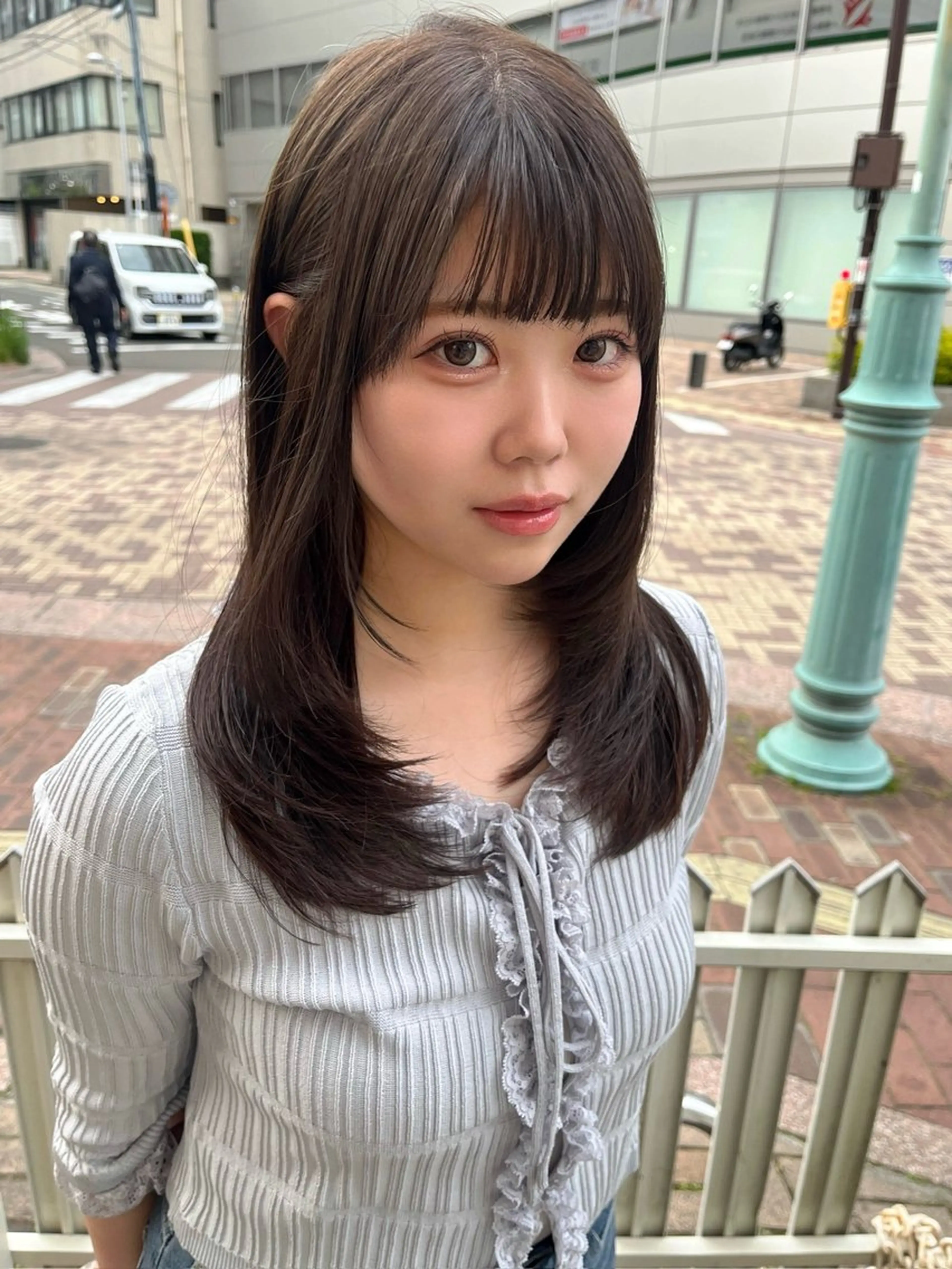 ミディアム カラー カット ヘアカラー トリートメント 尾崎隼大 レイヤー/韓国ヘアのヘアスタイル