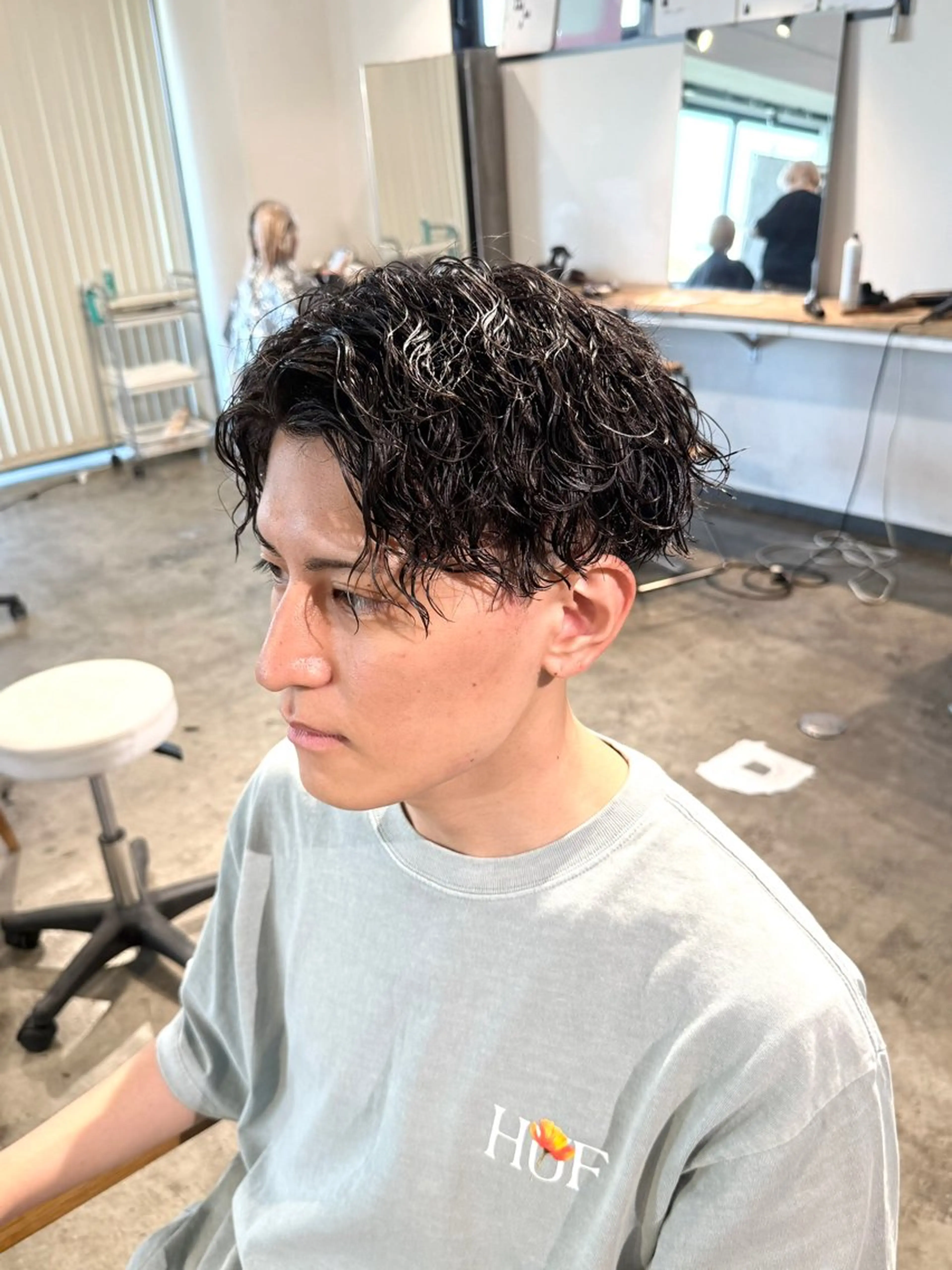 パーマ メンズ メンズパーマ 波巻きパーマ カット パーマ トリートメント 骨格補正施術/メンズ 専門美容師/YUYAのヘアスタイル