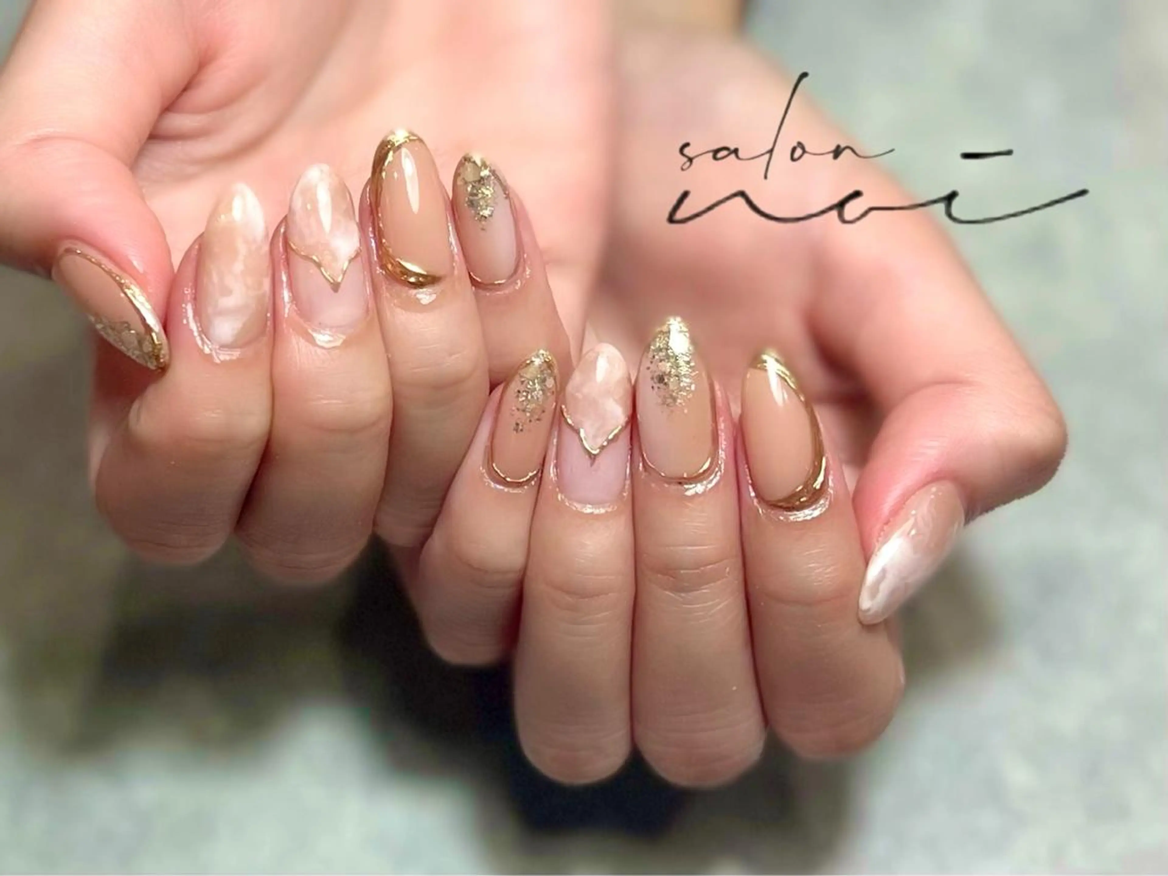 ネイル ブラウン ニュアンスネイル ハンドネイル salon noi所属・salon noiのネイルデザイン