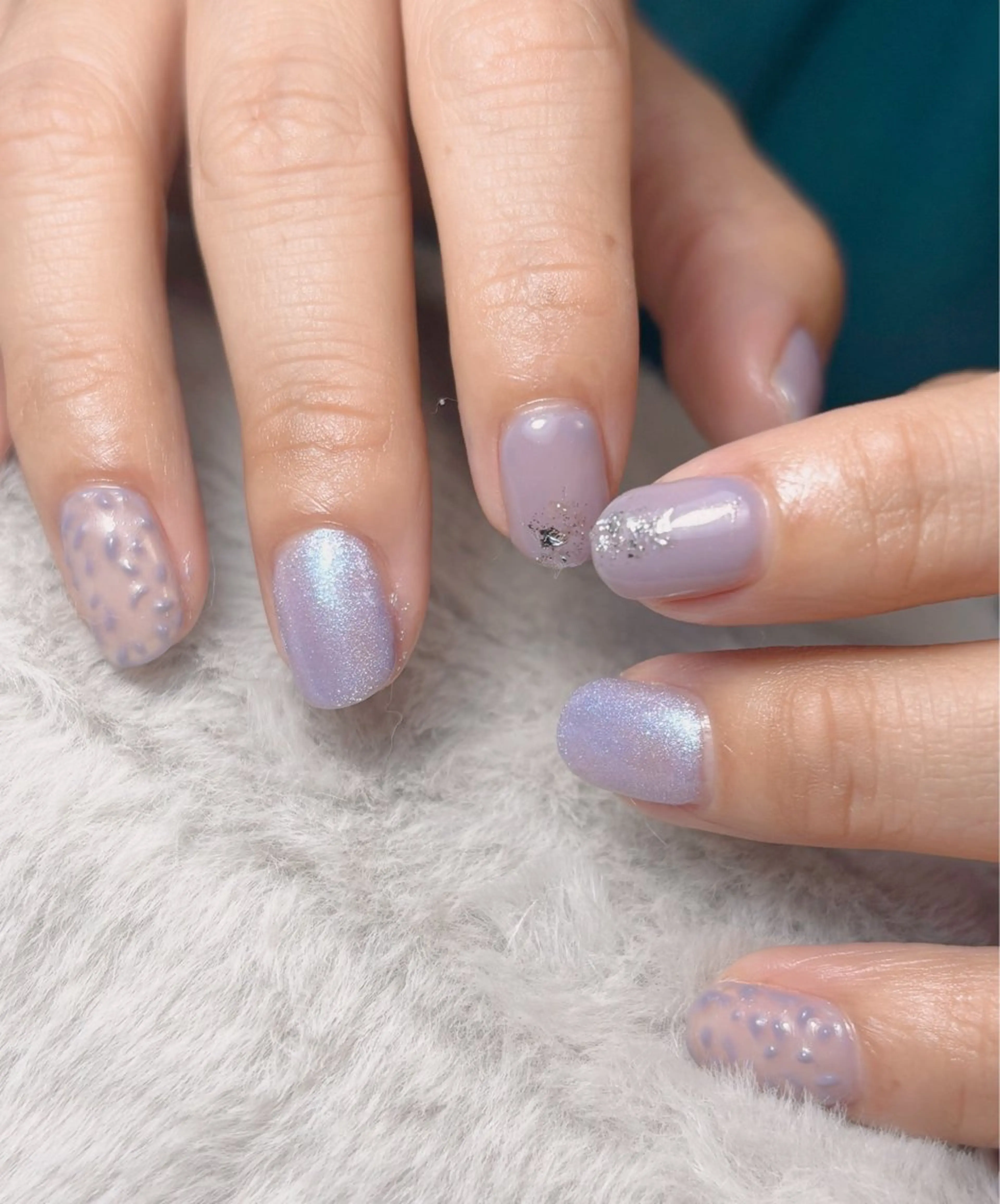 ネイル アニマル柄 パープル ハンドネイル marie merのネイルデザイン