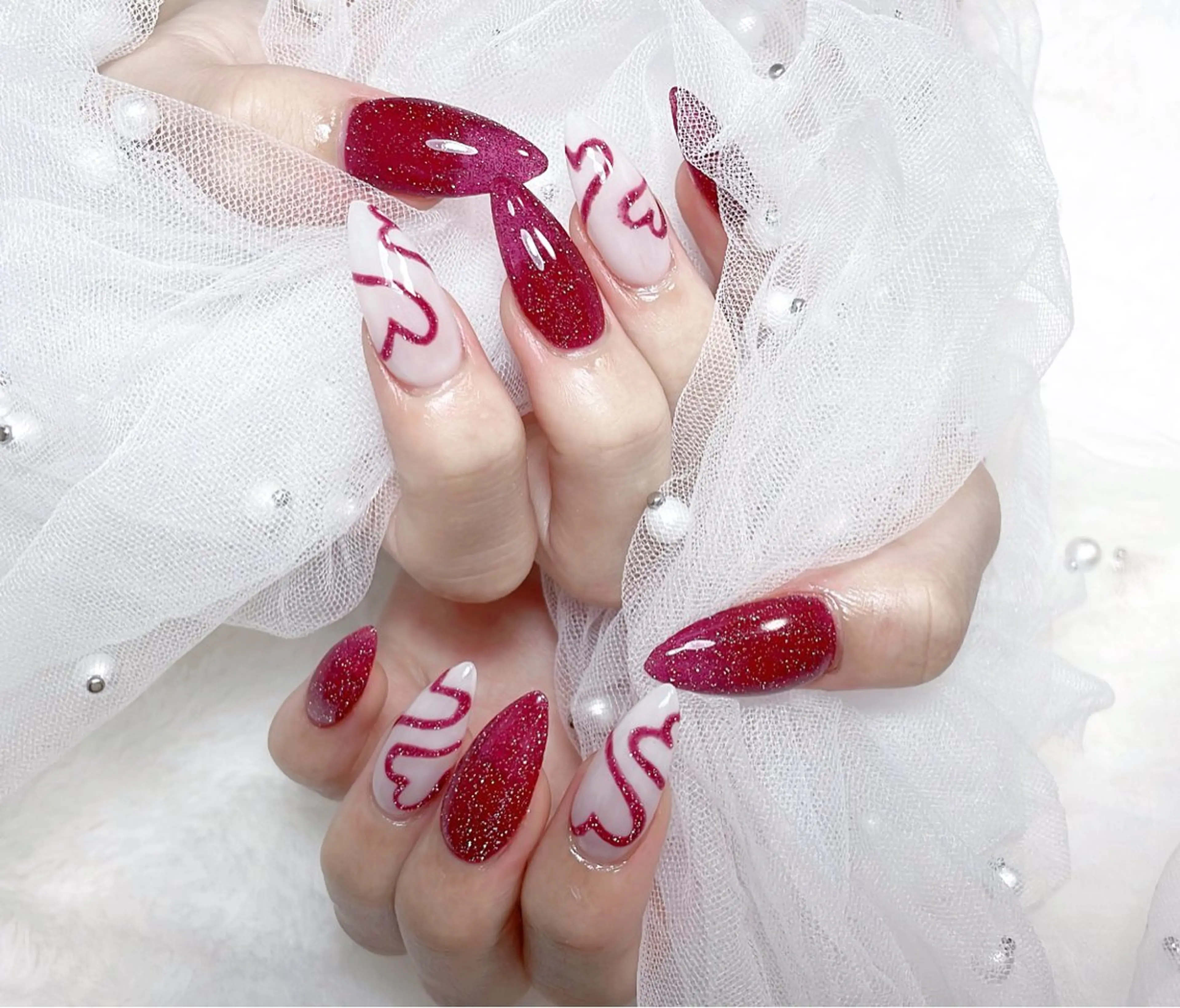 ネイル アートネイル フットネイル ジェルネイル マグネットネイル 持ち込み ハンドネイル B·U Nail大宮 長さだし専門店のネイルデザイン