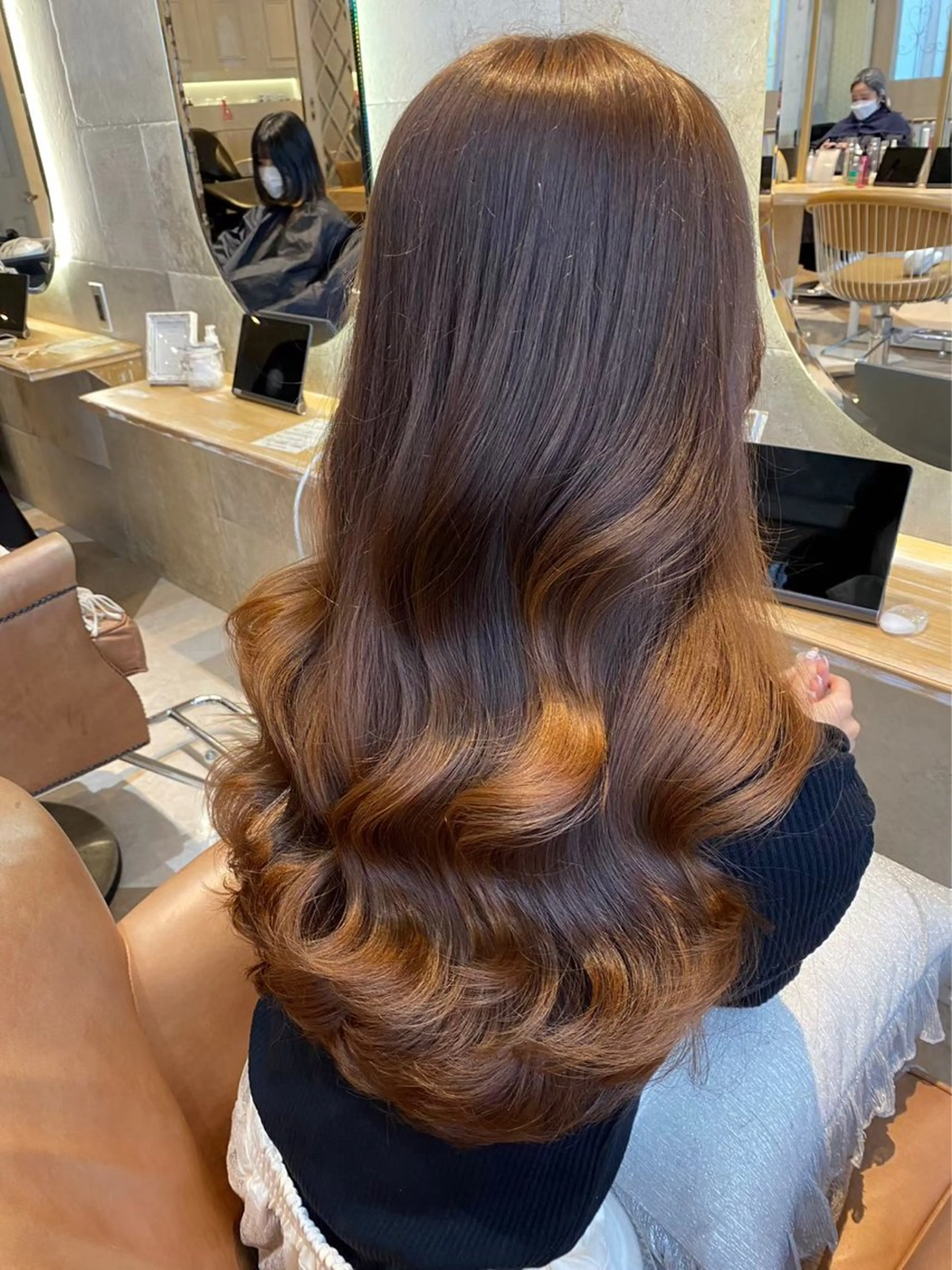 ロング ヘアカラー トリートメント 透明感カラー/髪質 改善/里奈のヘアスタイル