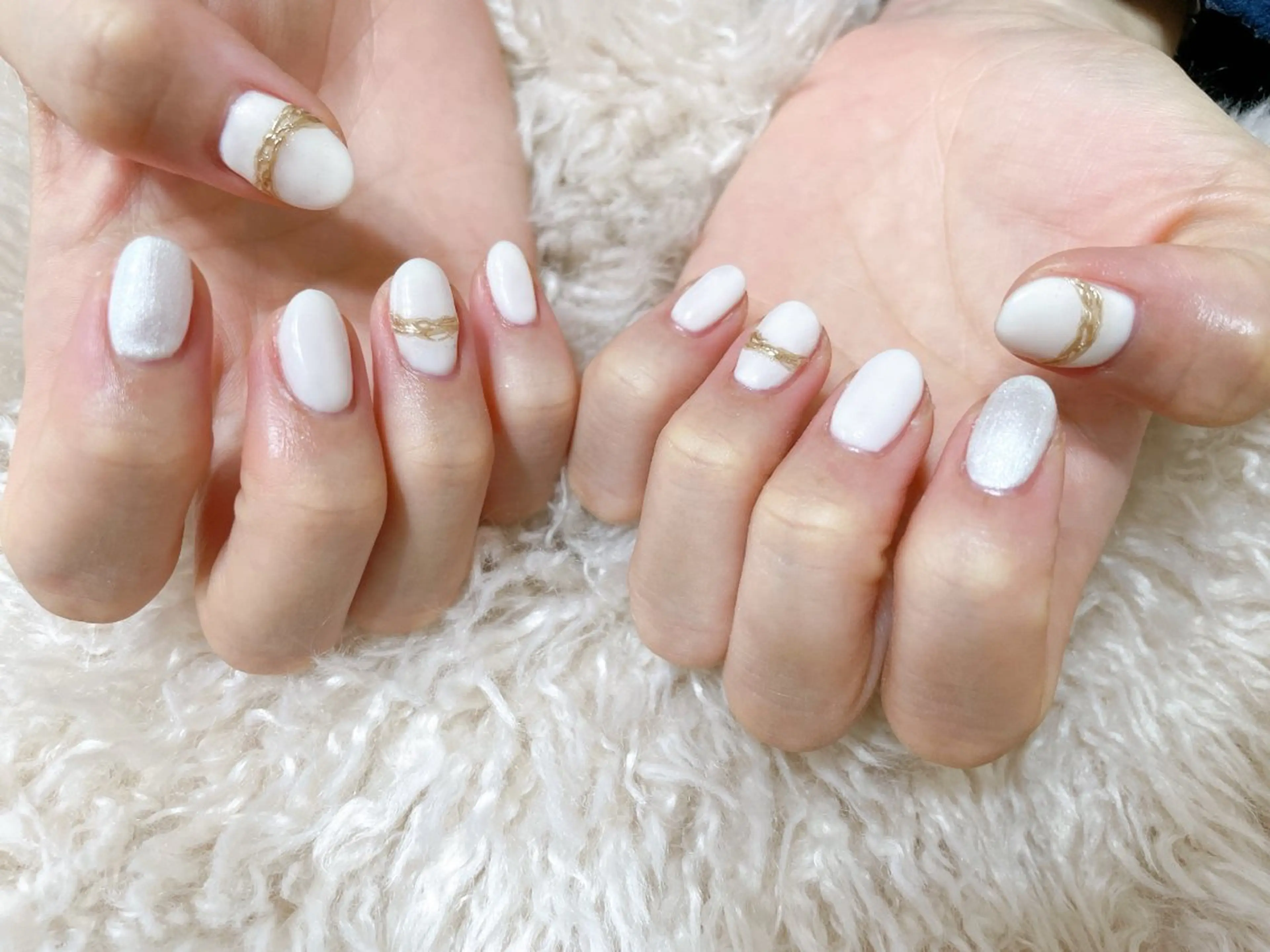 ネイル ジェルネイル 韓国ネイル パラジェル ホワイト ハンドネイル kikinail 溝の口のネイルデザイン