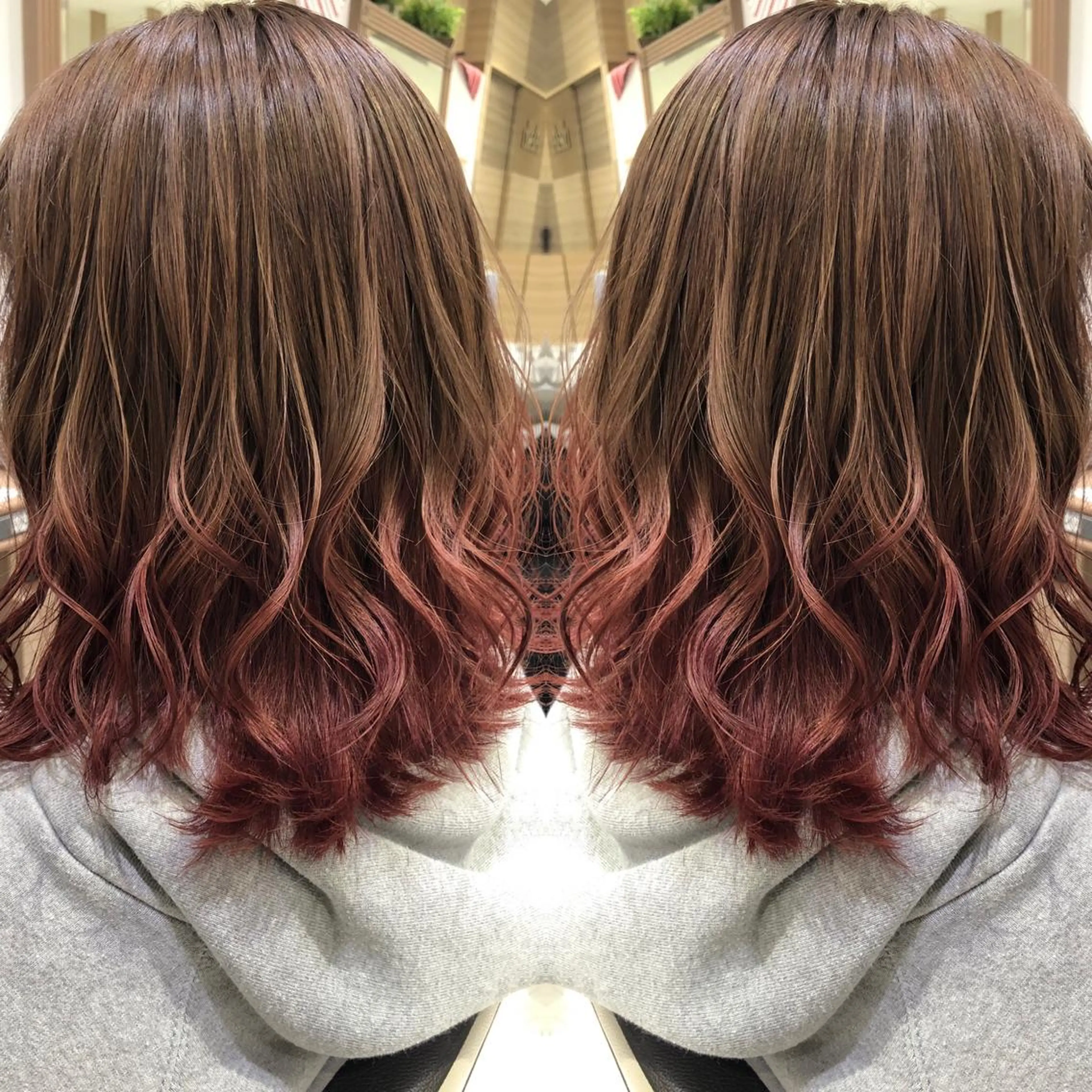 ミディアム カラー 韓国レイヤー×透明感 カラー/山崎一輝のヘアスタイル