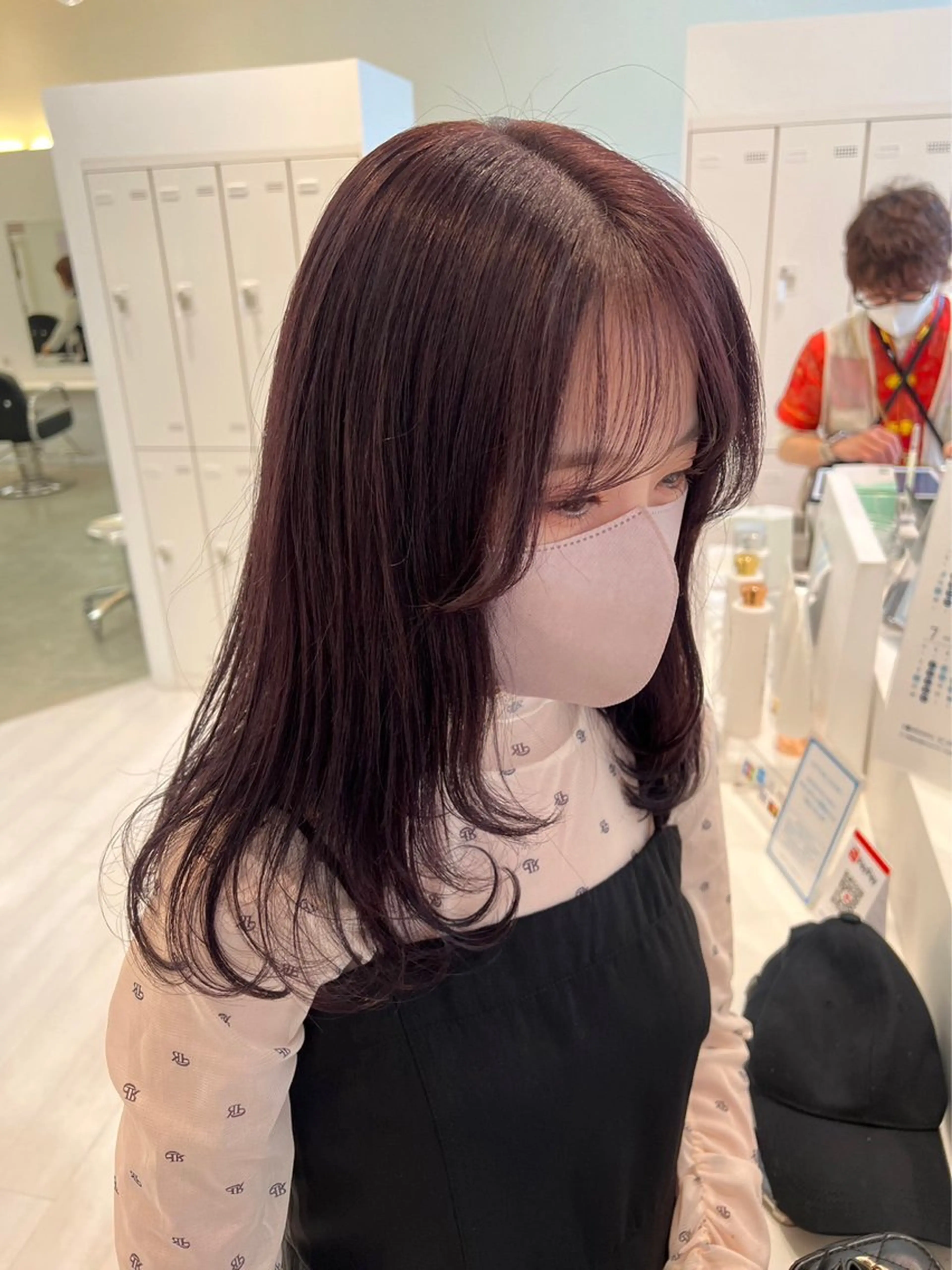 セミロング カラー ラベンダーカラー ピンクカラー ピンクラベンダー ParveMix 🪽鳥取彩花のヘアスタイル