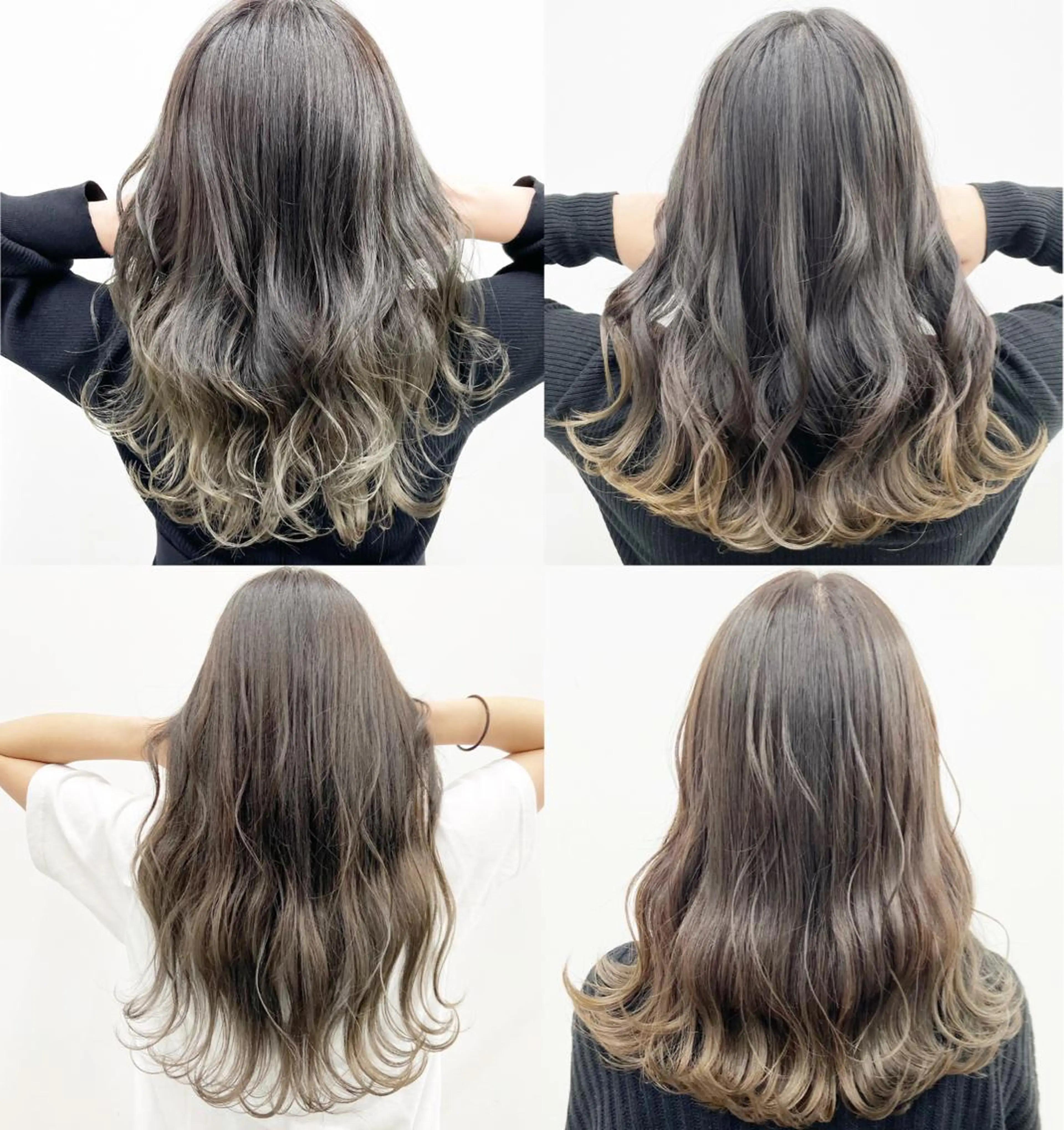 セミロング カラー グラデーションカラー グレージュ 🦄インナーカラー 🦄貫井彩花のヘアスタイル