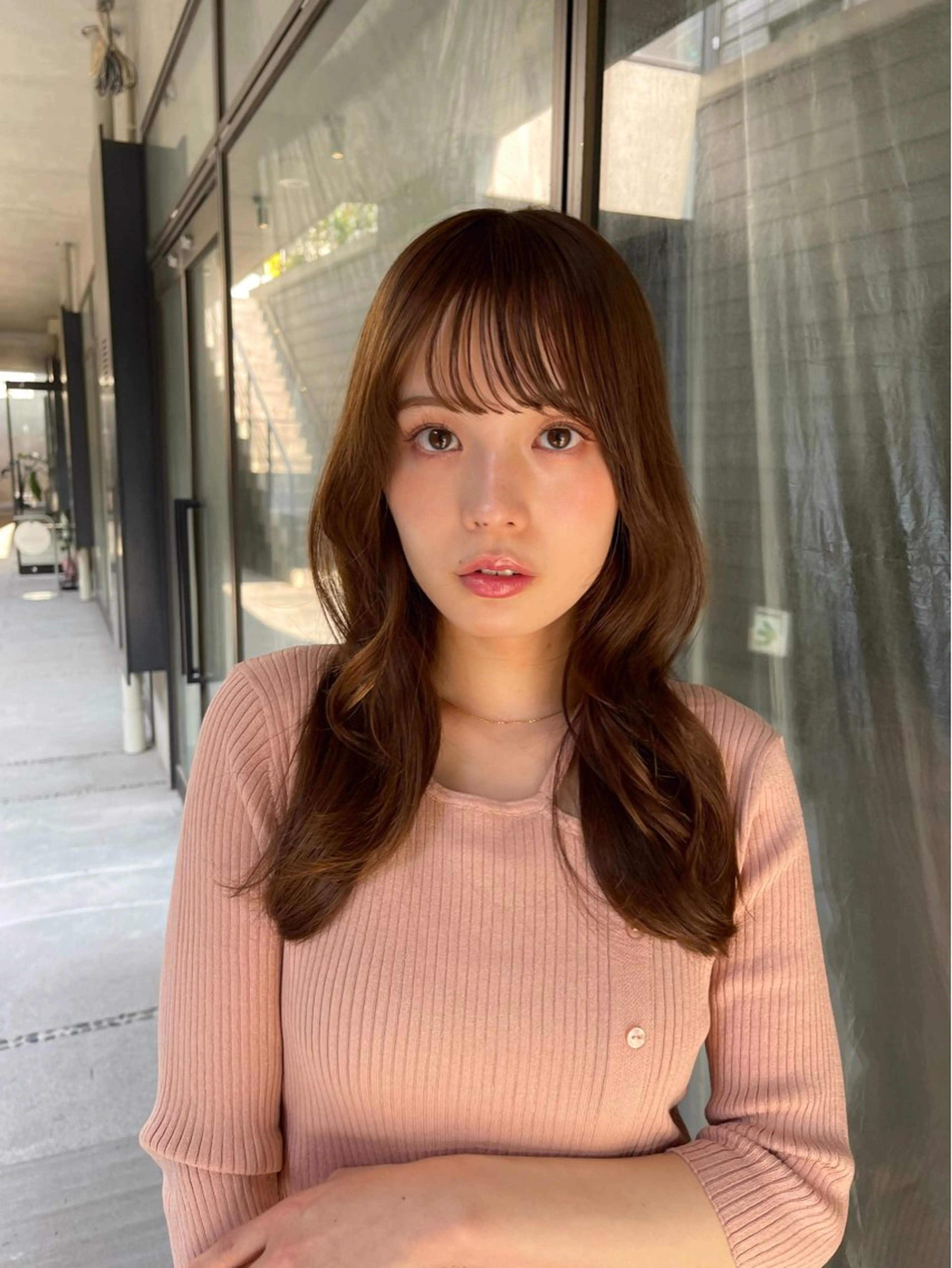 ロング カラー ヘアカラー トリートメント 愛莉/ラベンダー/ ベージュ/ブラウンのヘアスタイル