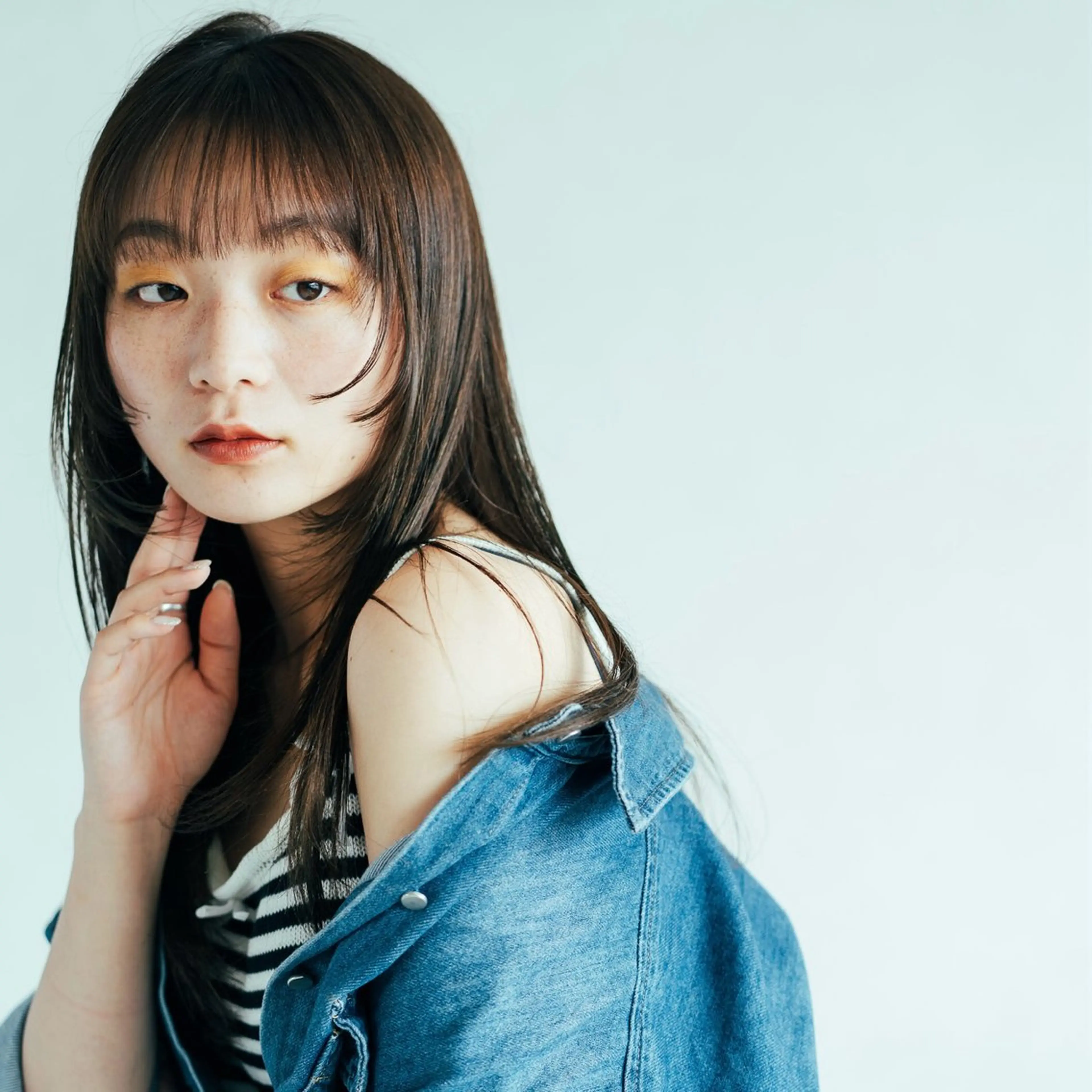 ロング カット ダブルカラー/韓国 ヘア/さわのあかねのヘアスタイル