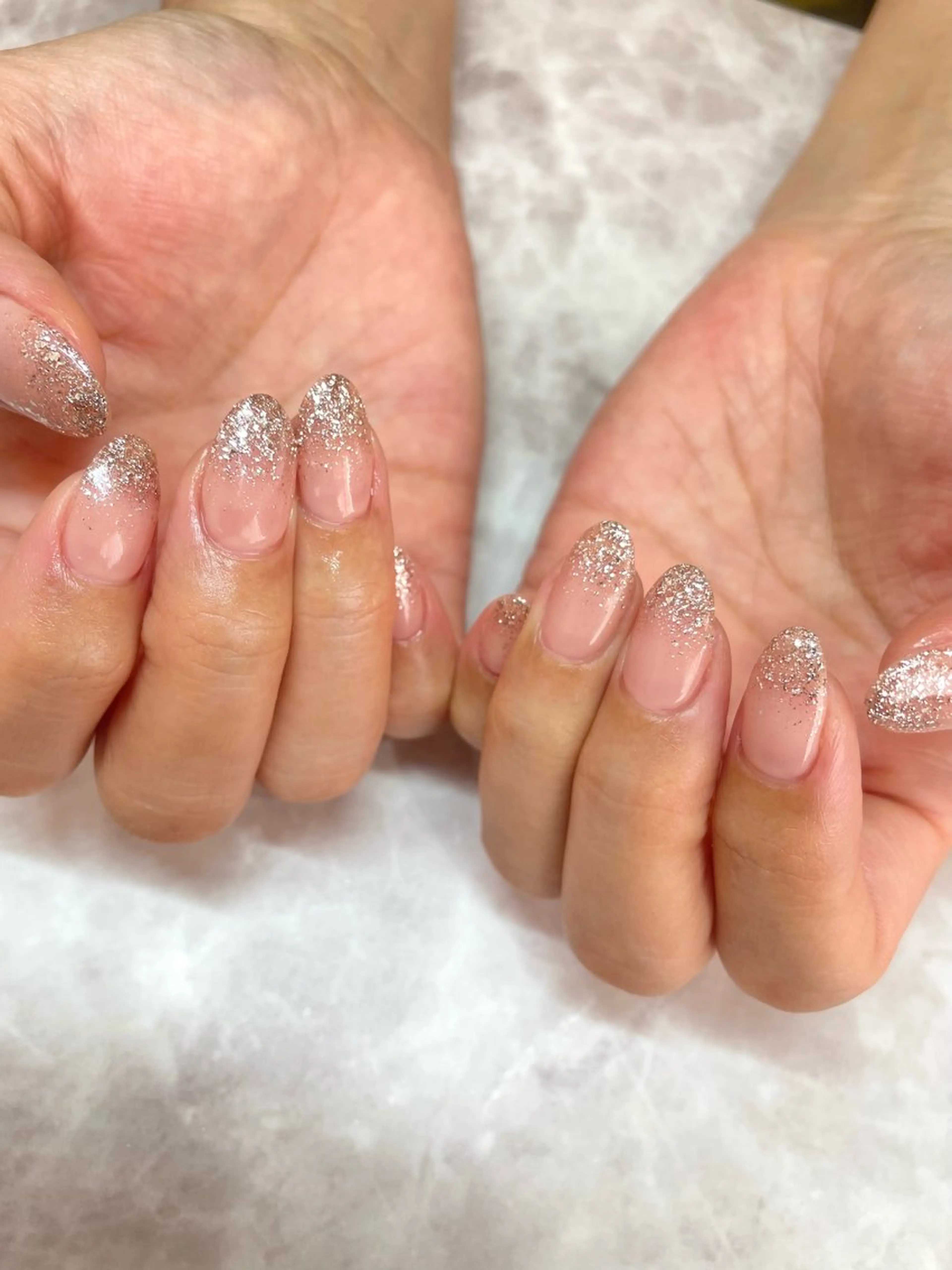 ネイル ラメ(グリッター) ラメグラデーション ワンカラーネイル ハンドネイル Beautiful Meかえでのネイルデザイン