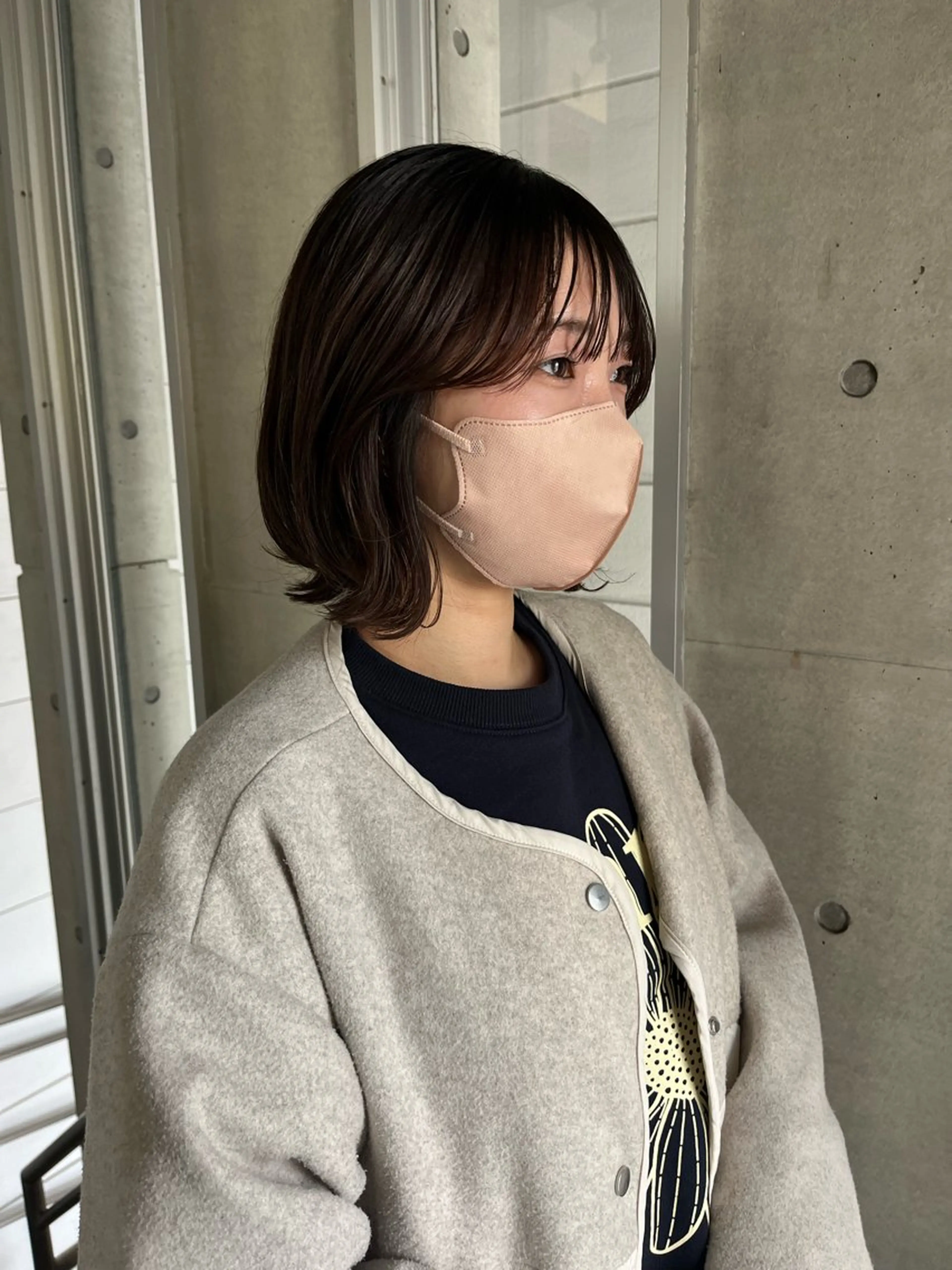 ミディアム ボブ 似合わせカット トリートメント 透明感カラー人気 ナンバーワンMIYUのヘアスタイル