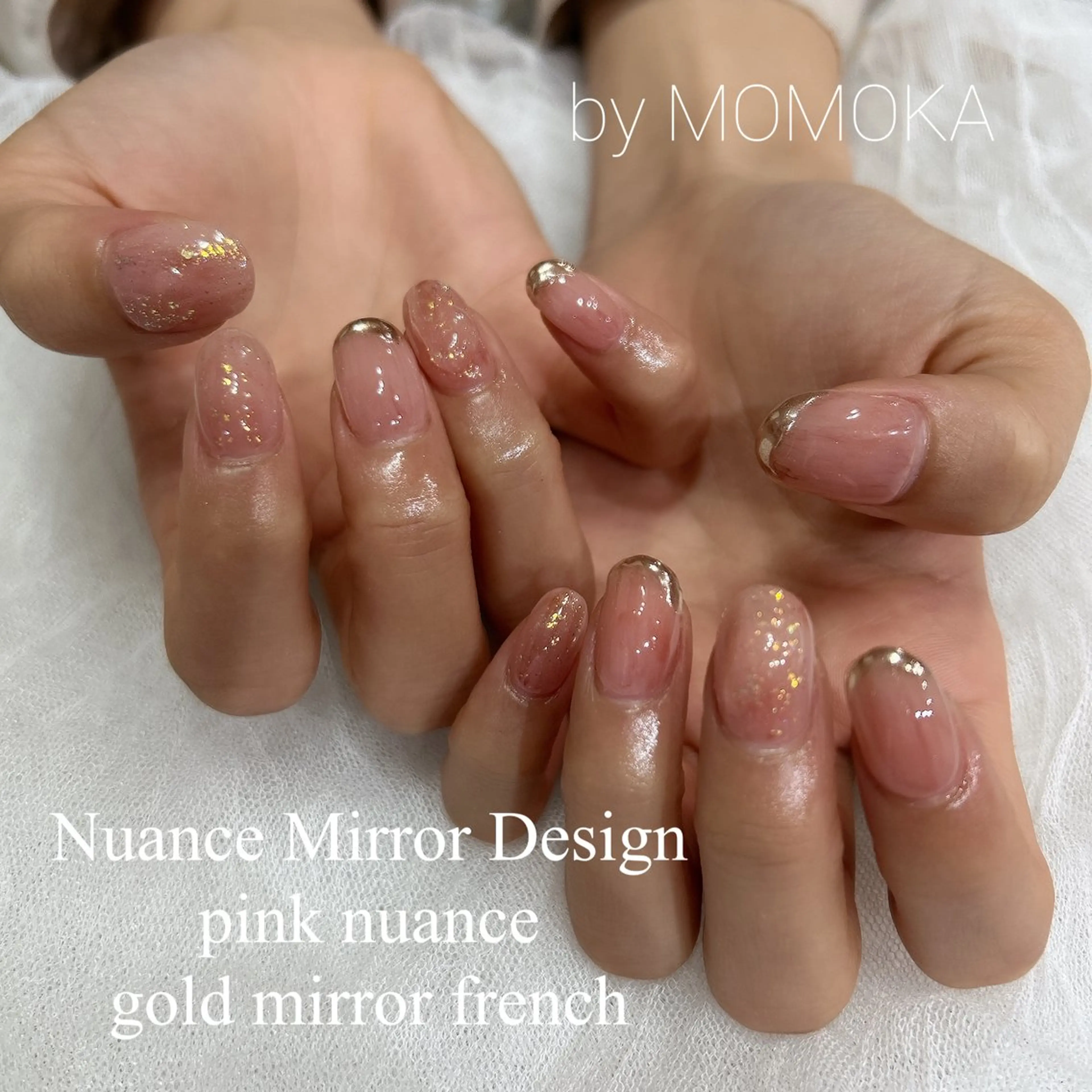 ネイル ニュアンスネイル ピンク ハンドネイル momoka_nails所属・Momo nailsalonのネイルデザイン