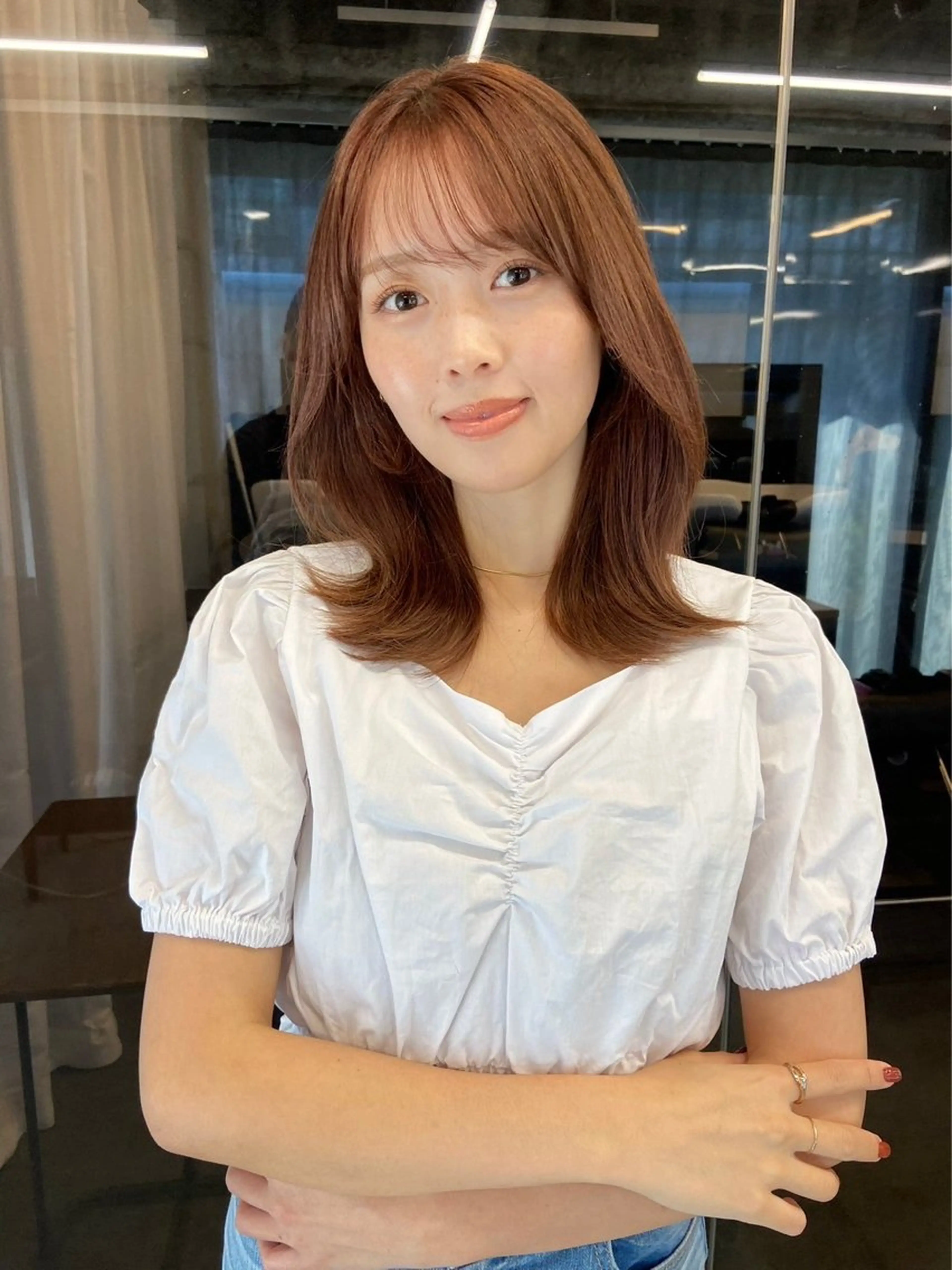 ミディアム 伊藤 莉奈　韓国ヘアのヘアスタイル