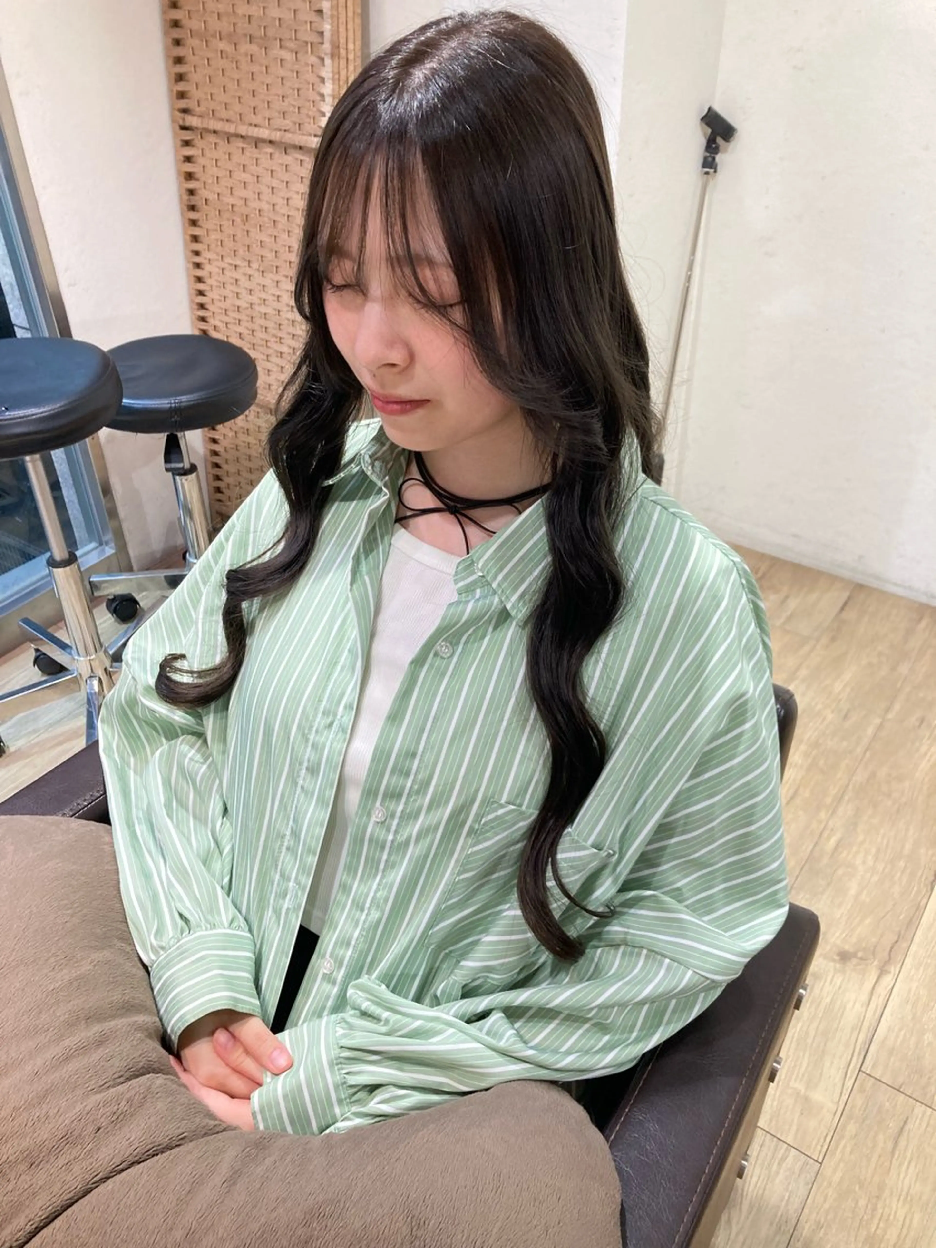 ロング ヨシンモリ 韓国風ヘア 川畑 心子のヘアスタイル