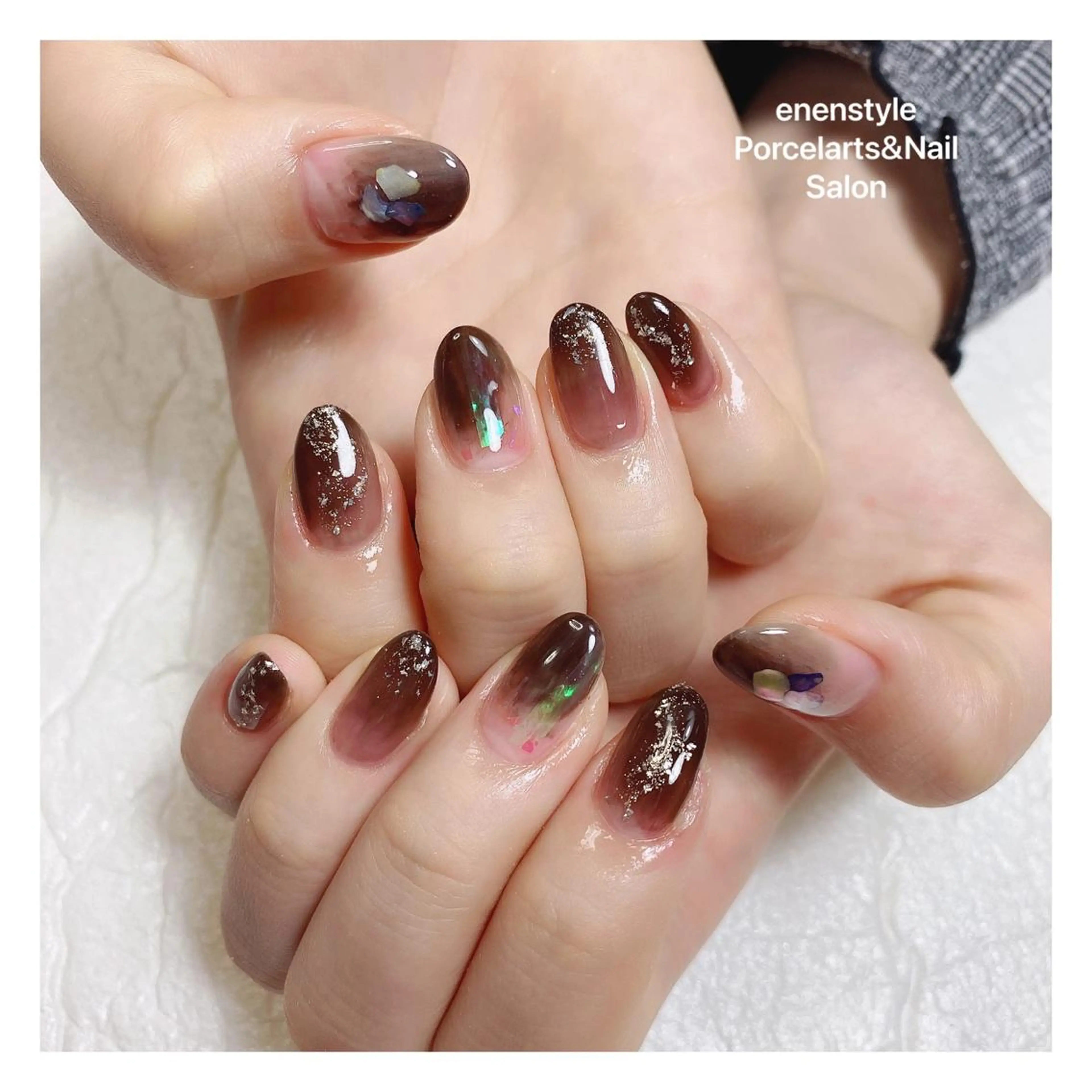 ミディアム ネイル ハンドネイル 👑enen style👑のネイルデザイン