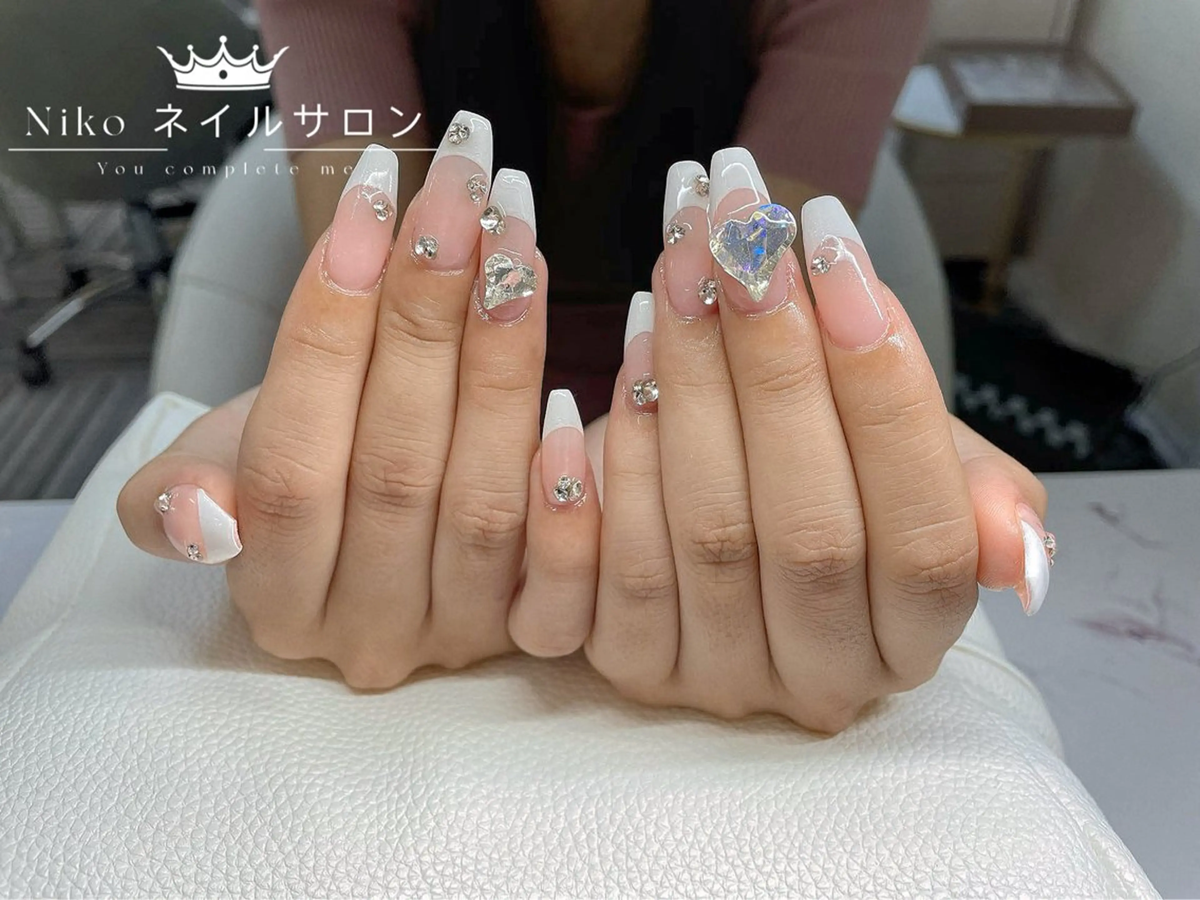 ネイル チークネイル 長さ出し フラッシュネイル フットネイル フレンチネイル ハンドネイル Niko Nail salon 銀座本店のネイルデザイン