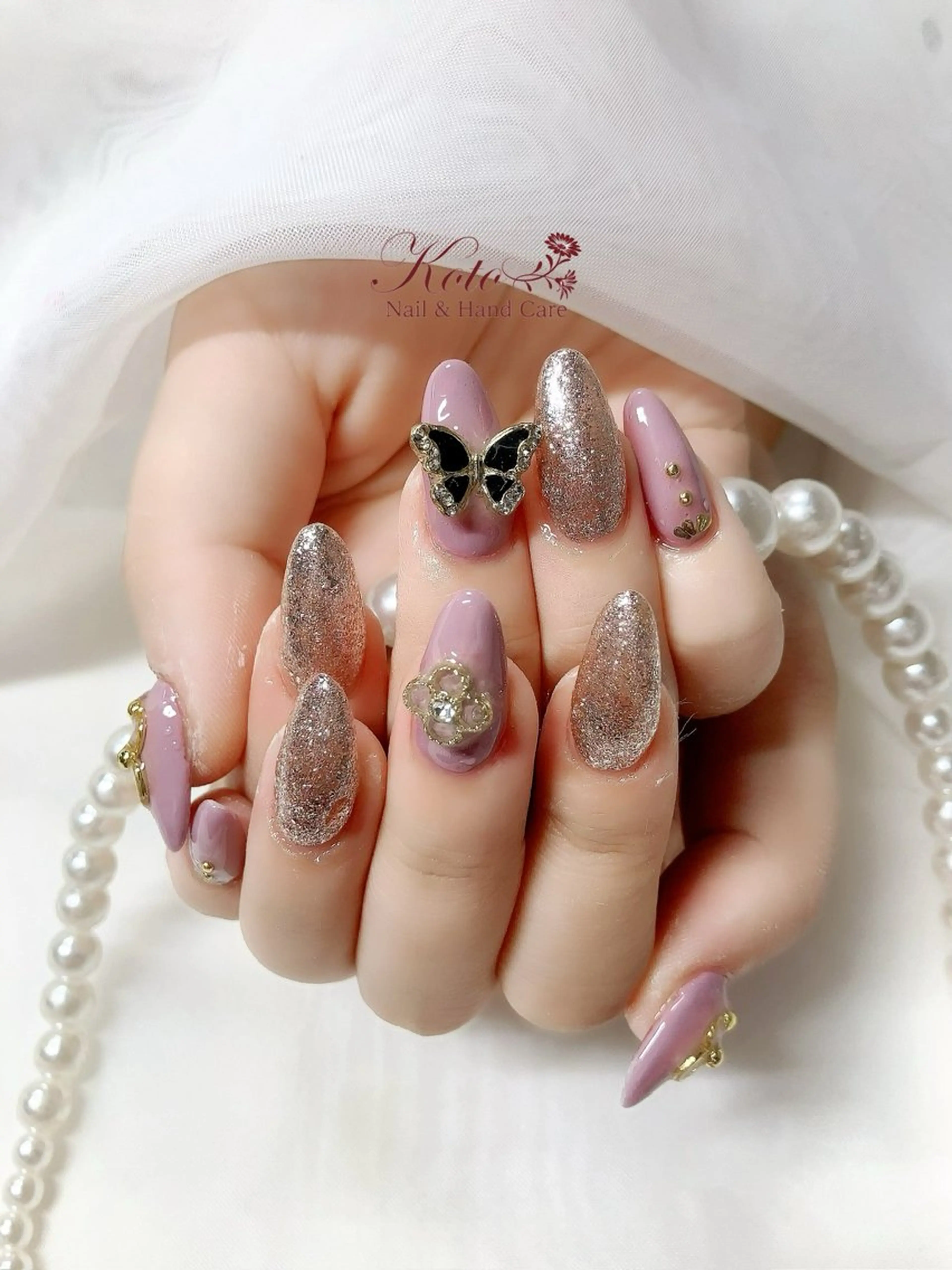 ネイル 長さ出し ジェルネイル 持ち込み ニュアンスネイル 赤色 ハンドネイル Nail Salon KOTOのネイルデザイン