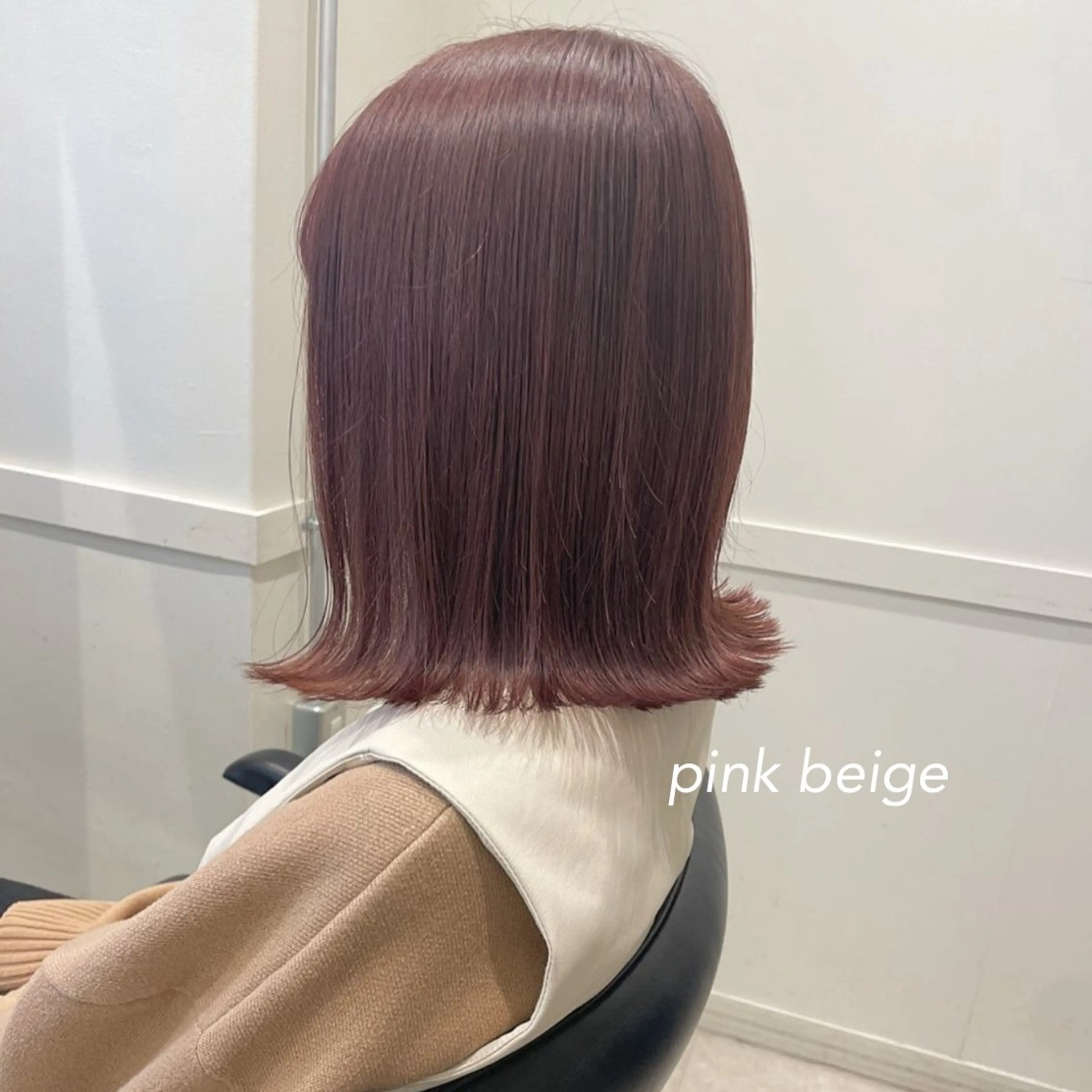 ミディアム カラー ヘアアレンジ ベージュカラー ブリーチ ブリーチなしカラー ピンクカラー ピンクベージュ 美髪矯正/透明感カラ ー🫧YUUKI🫧のヘアスタイル