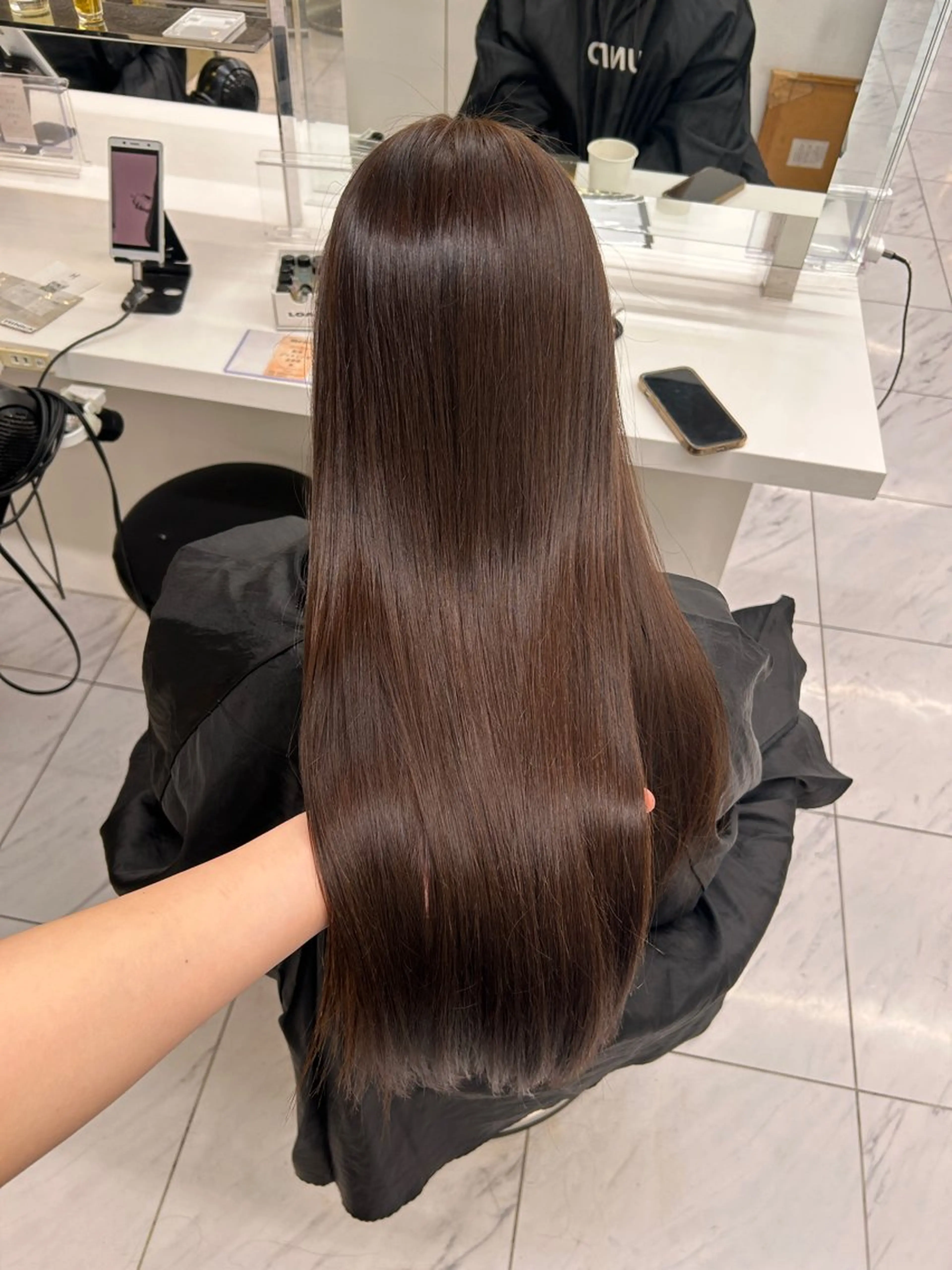 ロング カラー カット ヘアカラー トリートメント ヘッドスパ ヘアセット 🥯縮毛/レイヤー/ ベージュヘア🥯のヘアスタイル