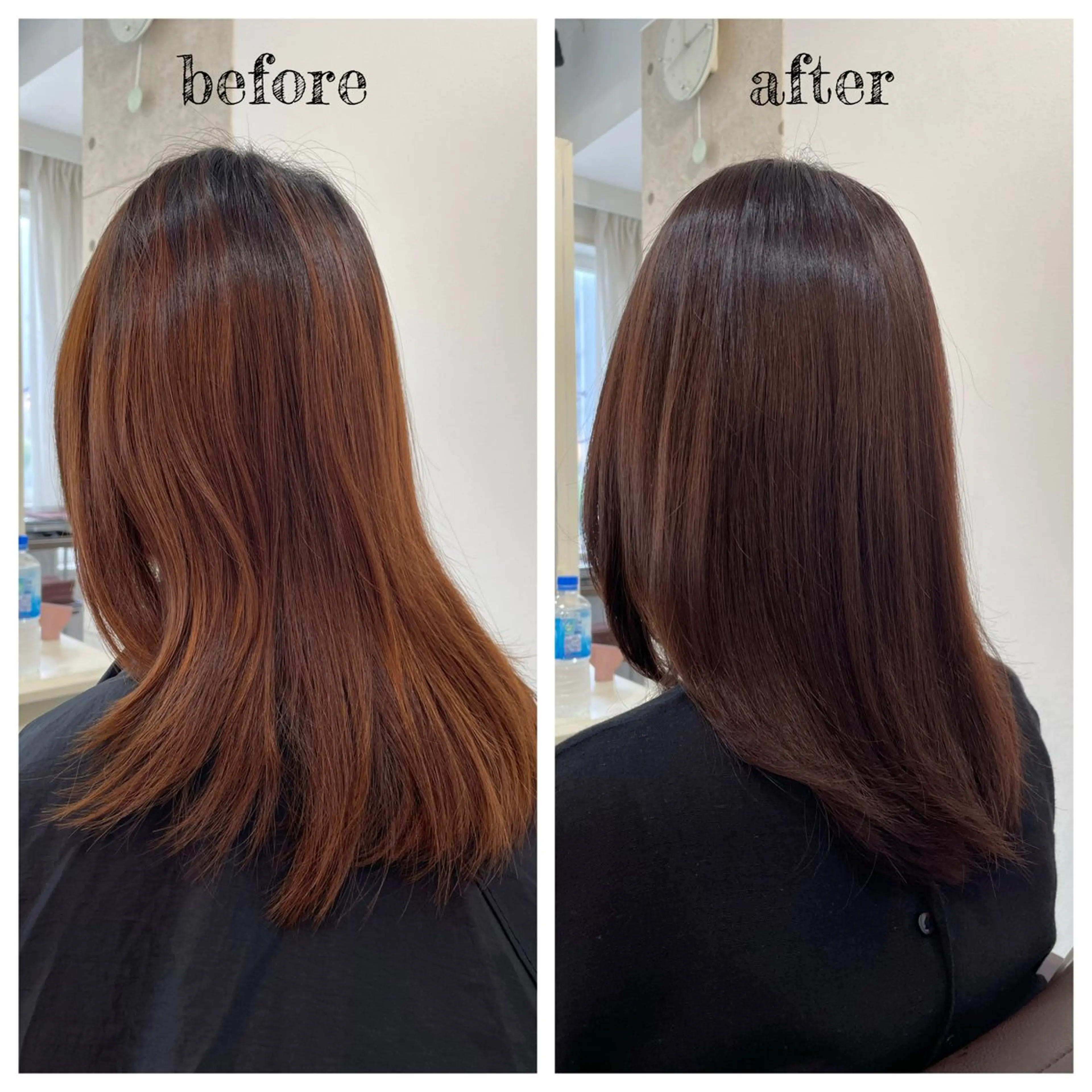 ミディアム カラー ブラウンカラー レッドカラー レッドブラウン ヘアカラー PutiLuca 浅川のヘアスタイル