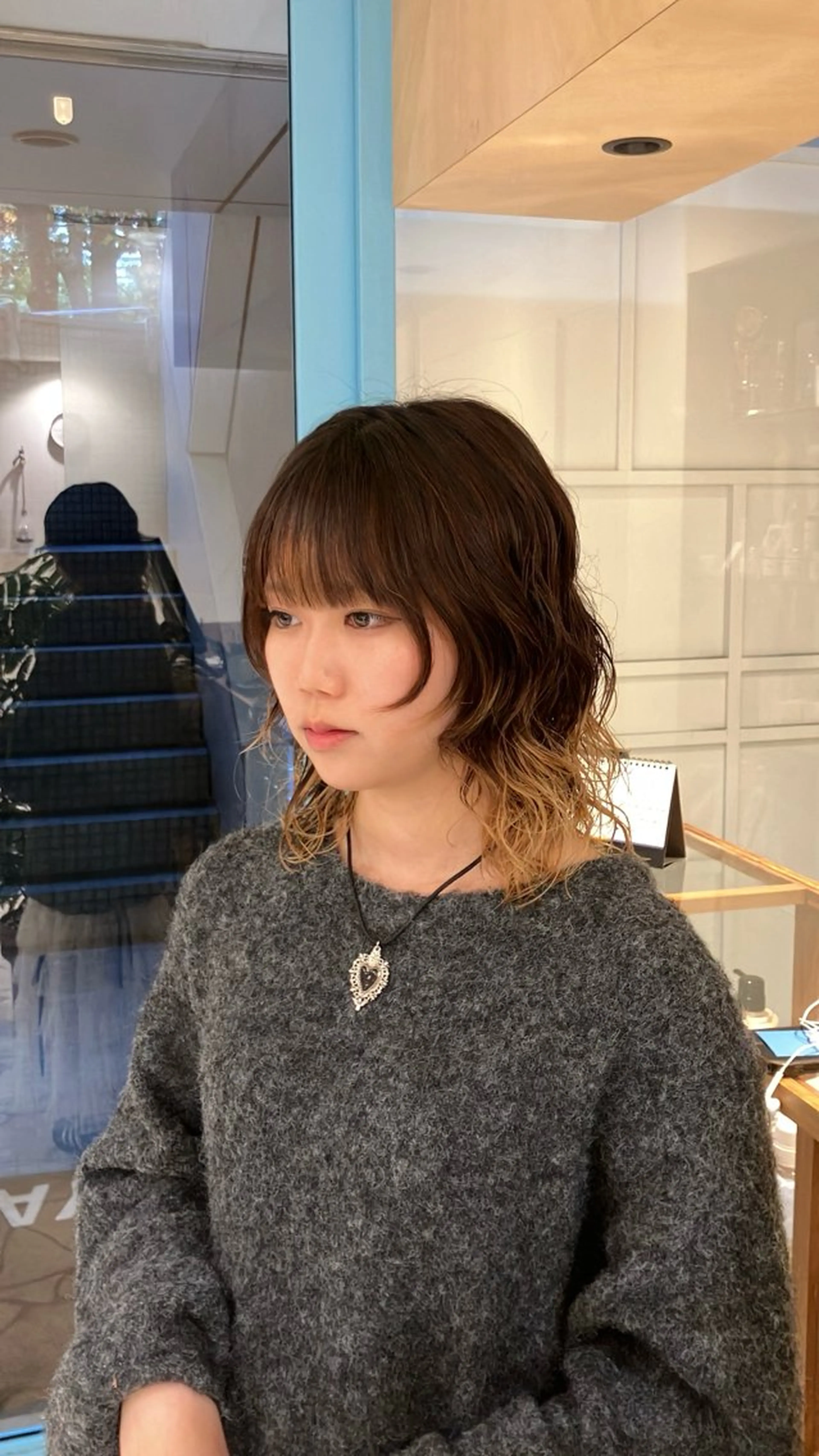 ミディアム パーマ カット パーマ トリートメント 久野紗愛 【髪質改善　艶髪】のヘアスタイル