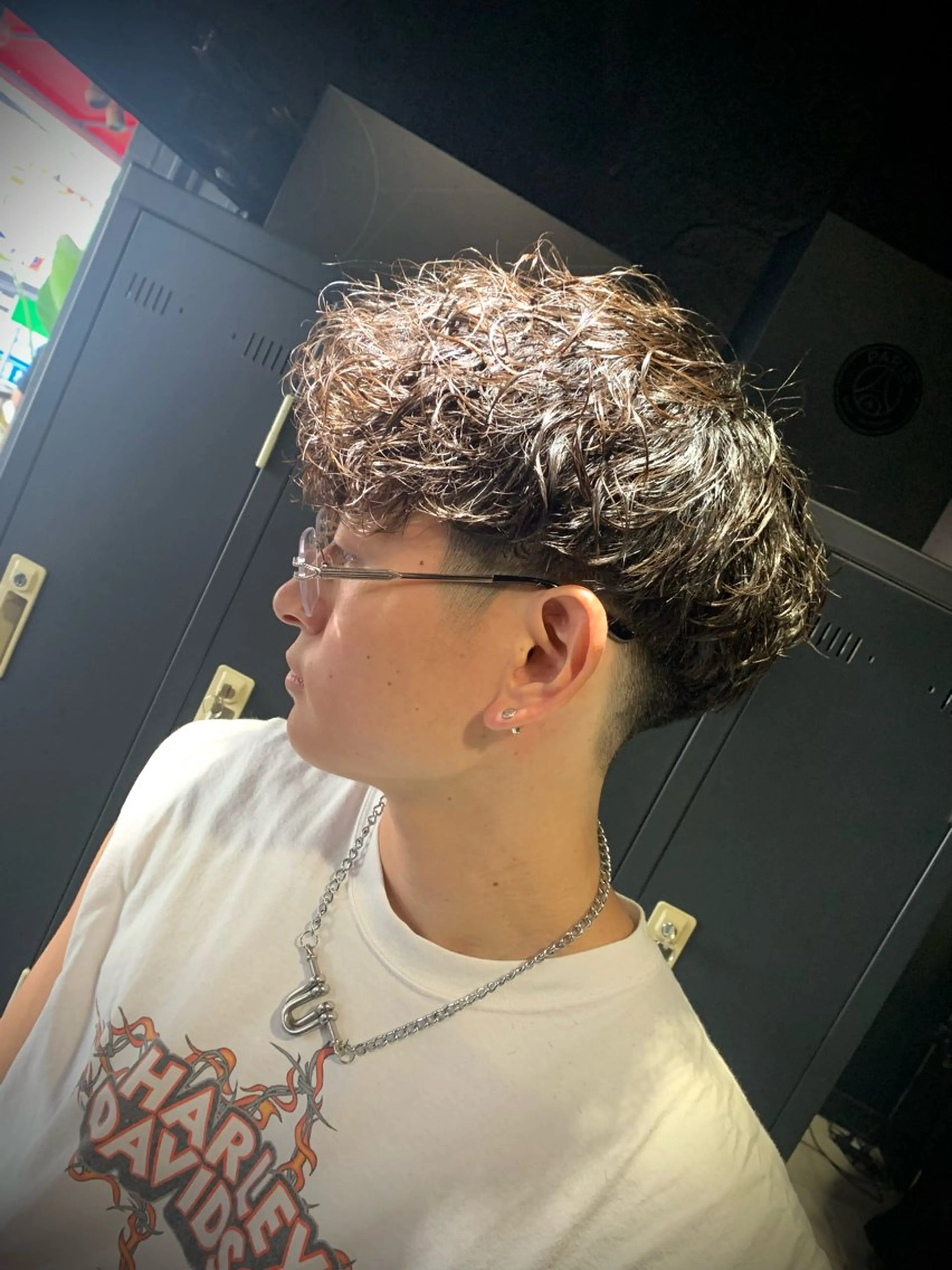 ショート メンズ マッシュ メンズパーマ 波巻きパーマ カット パーマ トリートメント ヘアセット メンズパーマ/難波/ 心斎橋　室園亮佑のヘアスタイル