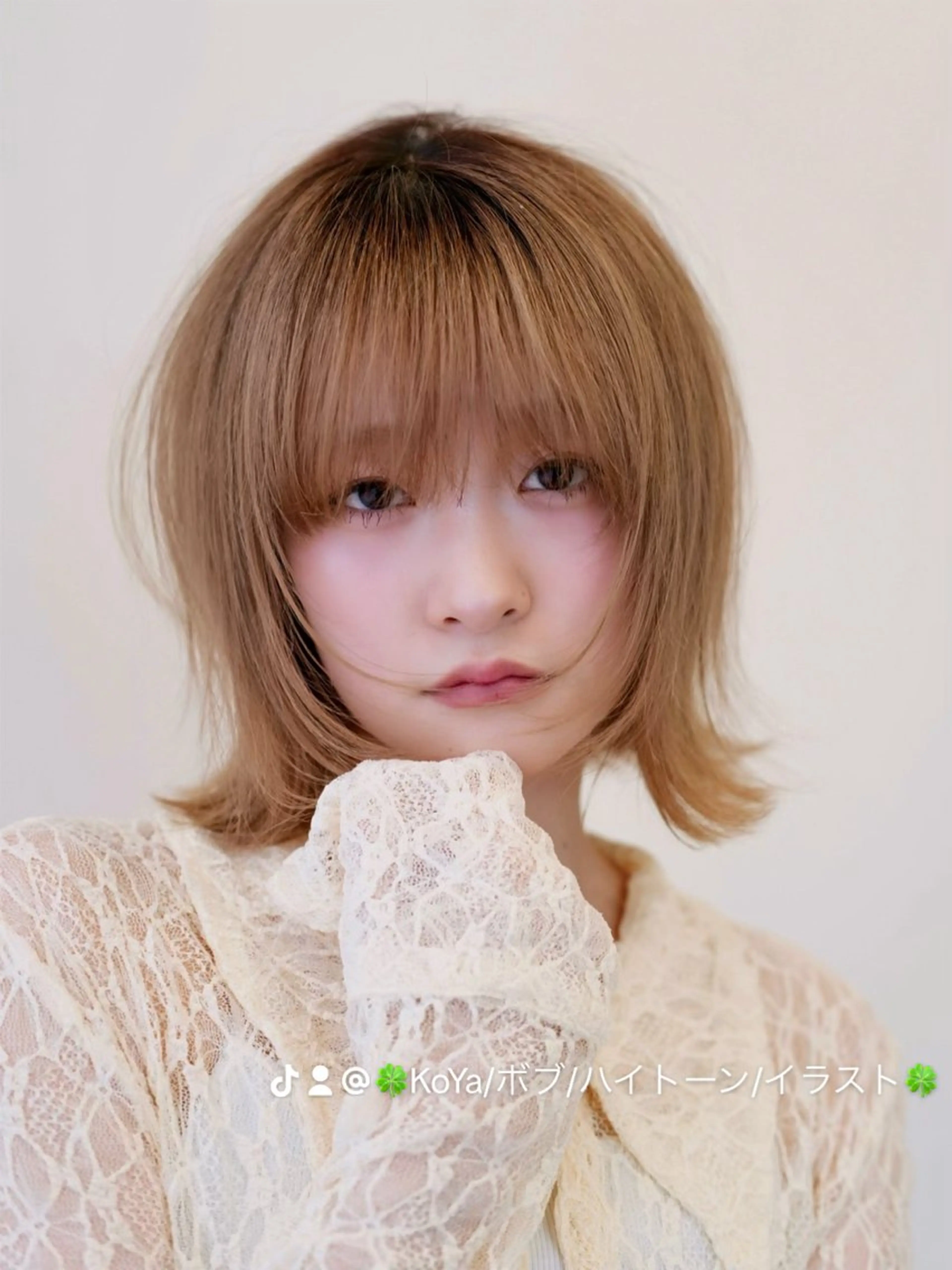 ミディアム ボブレイヤー ボブ くびれヘア 顔周りカット レイヤーカット Koya ショート/ボブのヘアスタイル