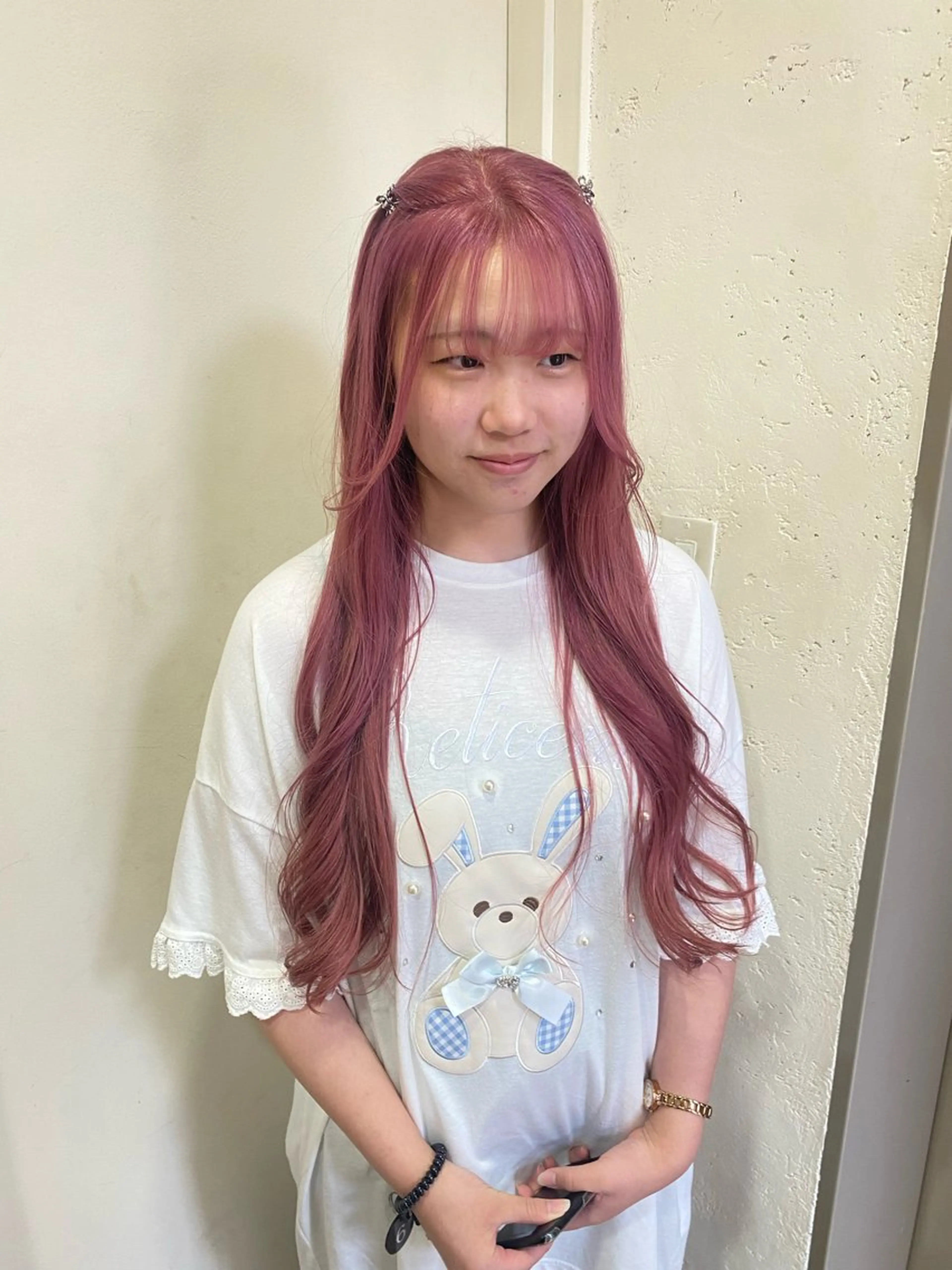 ロング カラー ブリーチ ピンクカラー ヘアカラー ハイトーンカラー 🍬Rinka🍬のヘアスタイル