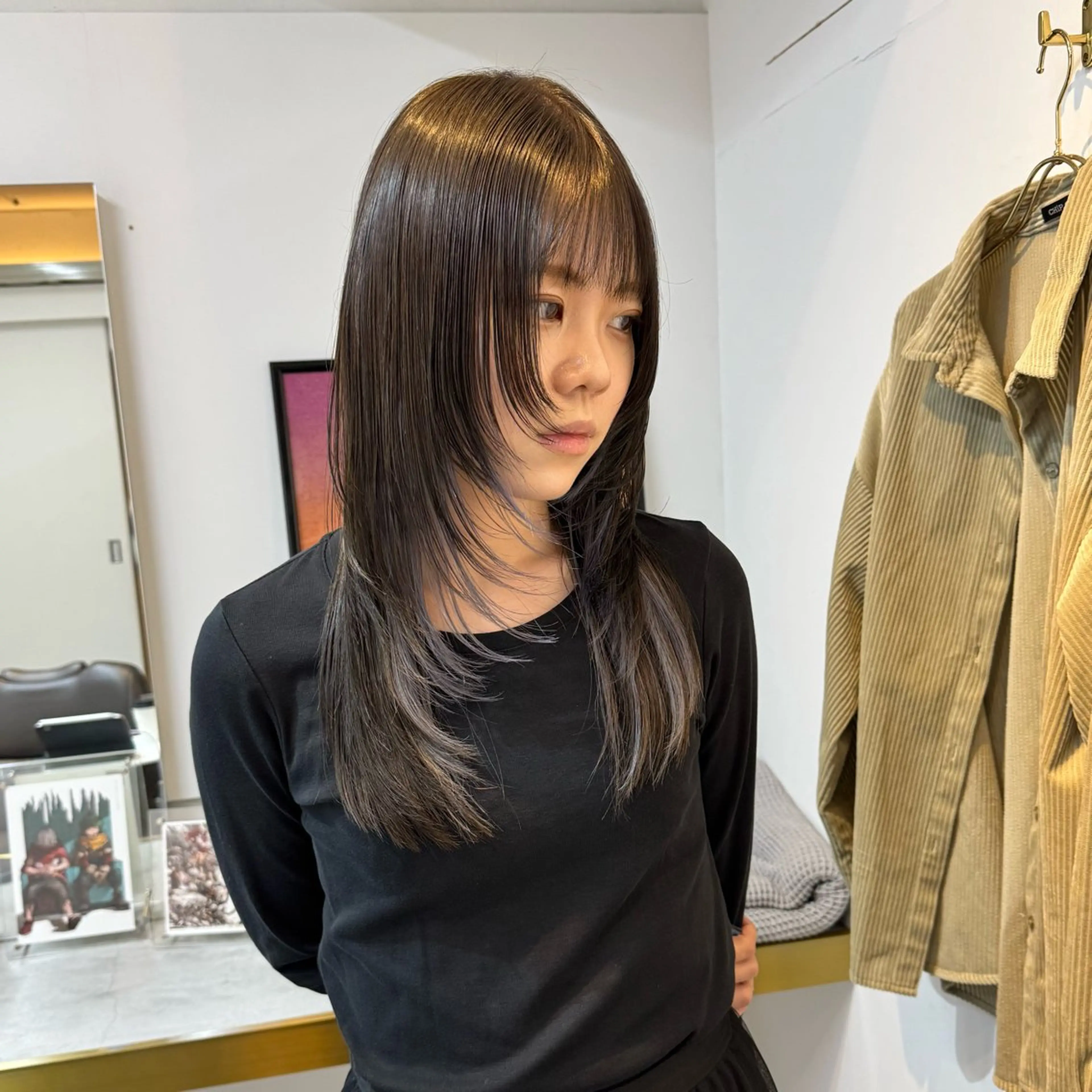 【ブリーチ無しでも透明感🩷】顔まわりカット✂︎＋Wケアカラー👩‍🦰＋4stepTR✨の写真