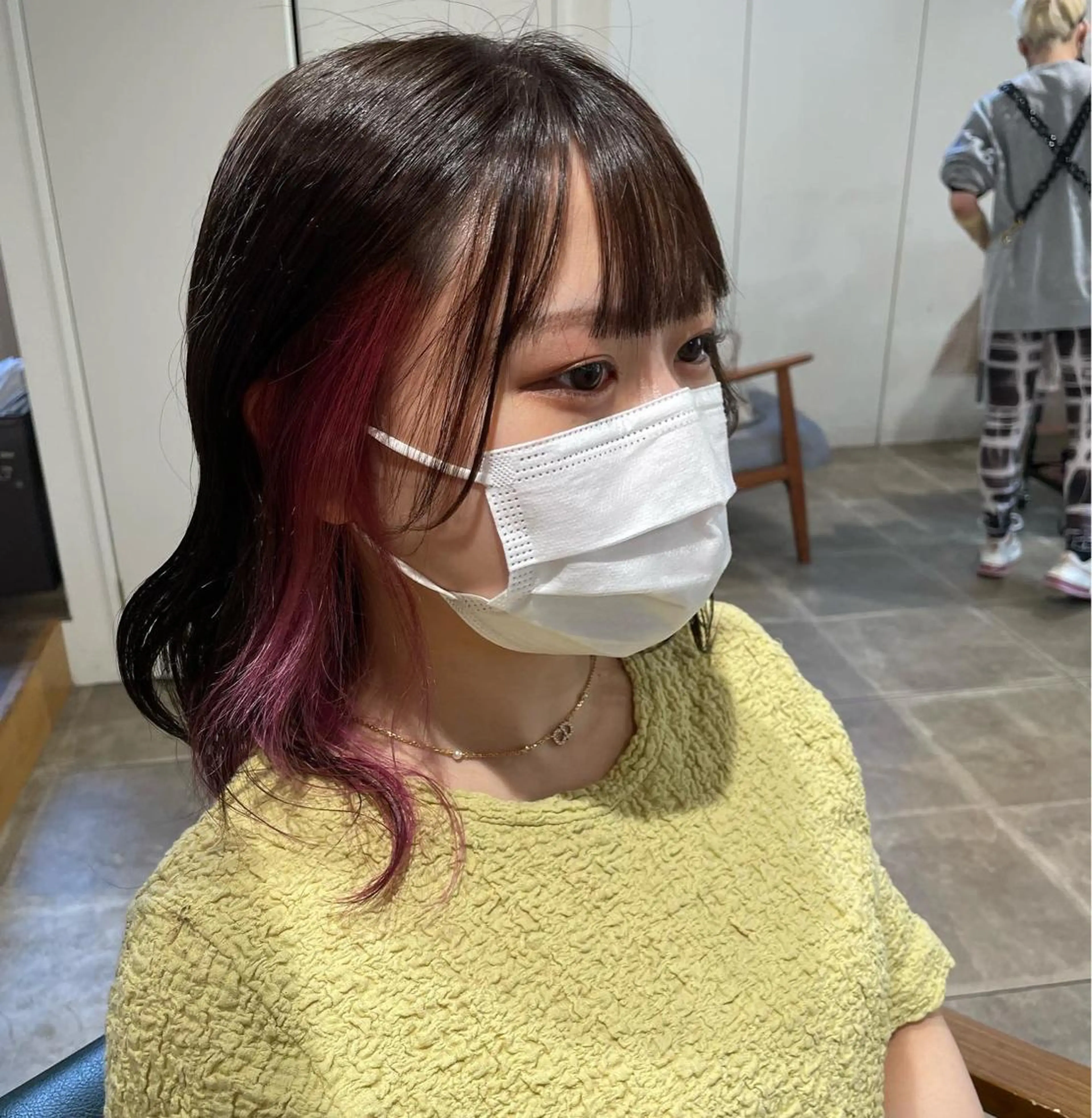 ミディアム カラー ブリーチ インナーカラー asumi/栄/ハイ トーン/ブリーチ/のヘアスタイル