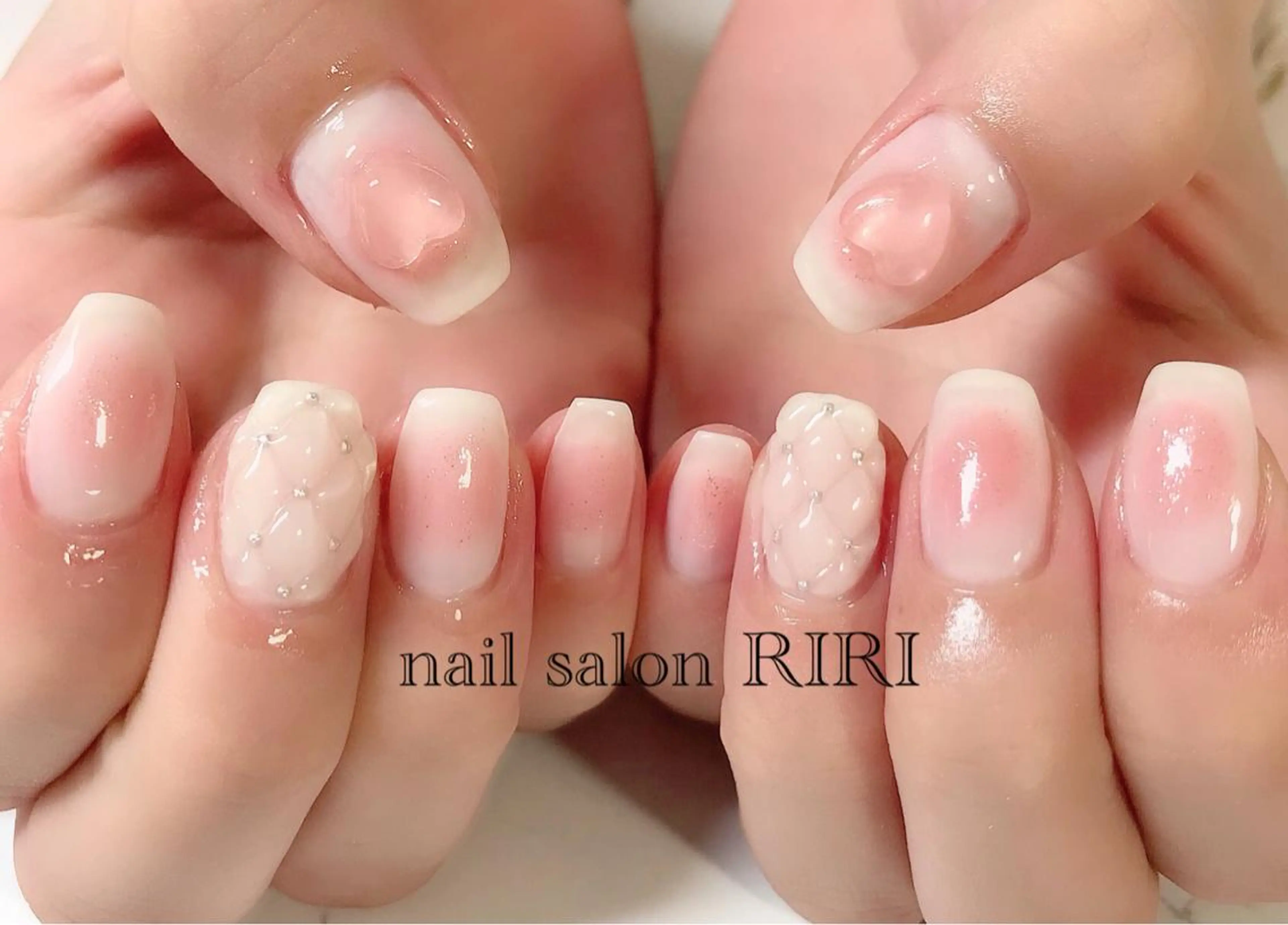 ネイル チークネイル ハート RIRI リリのネイルデザイン