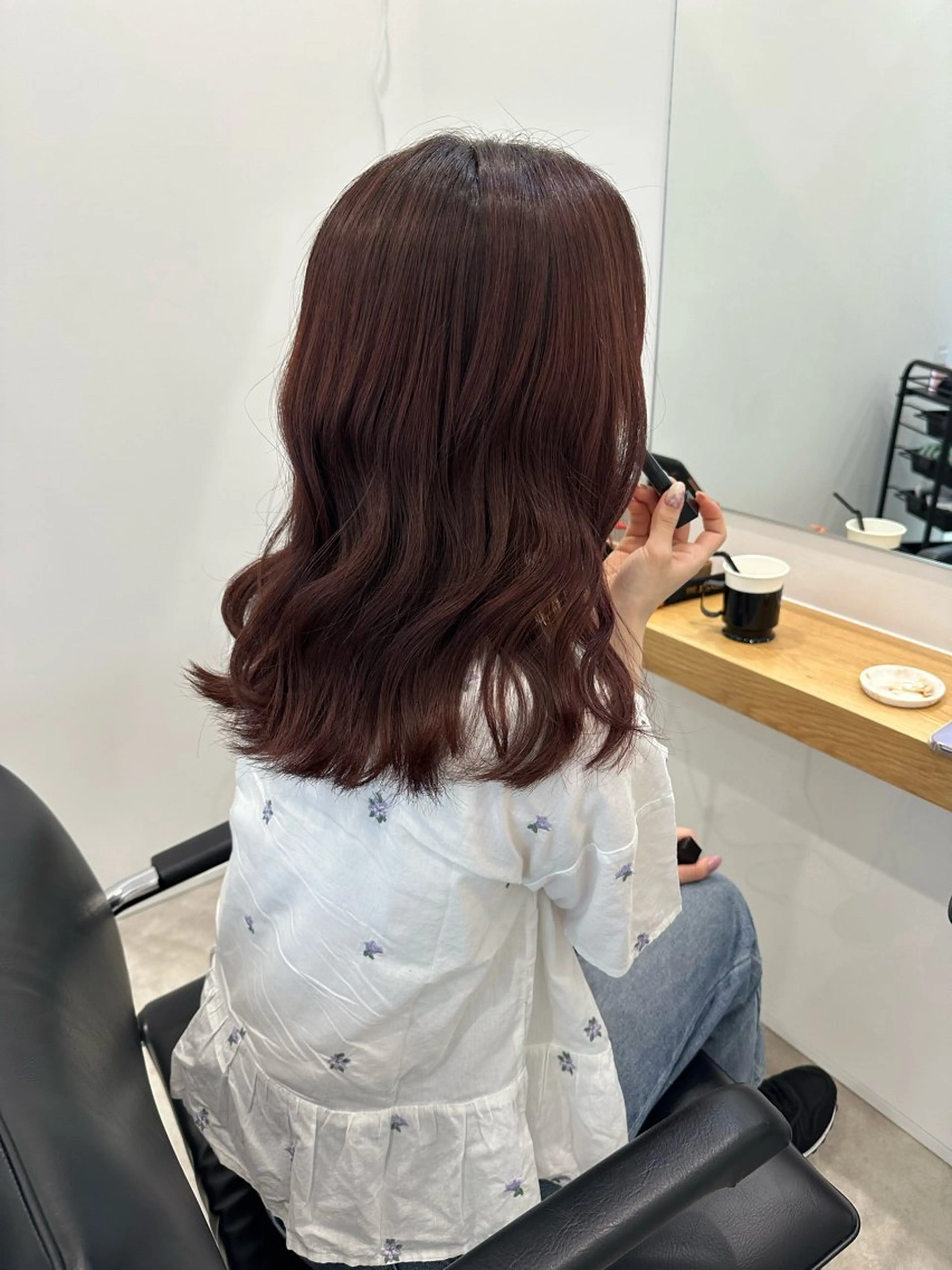 セミロング カラー ヘアカラー トリートメント レイヤー/ナチュラル 💐nao.のヘアスタイル