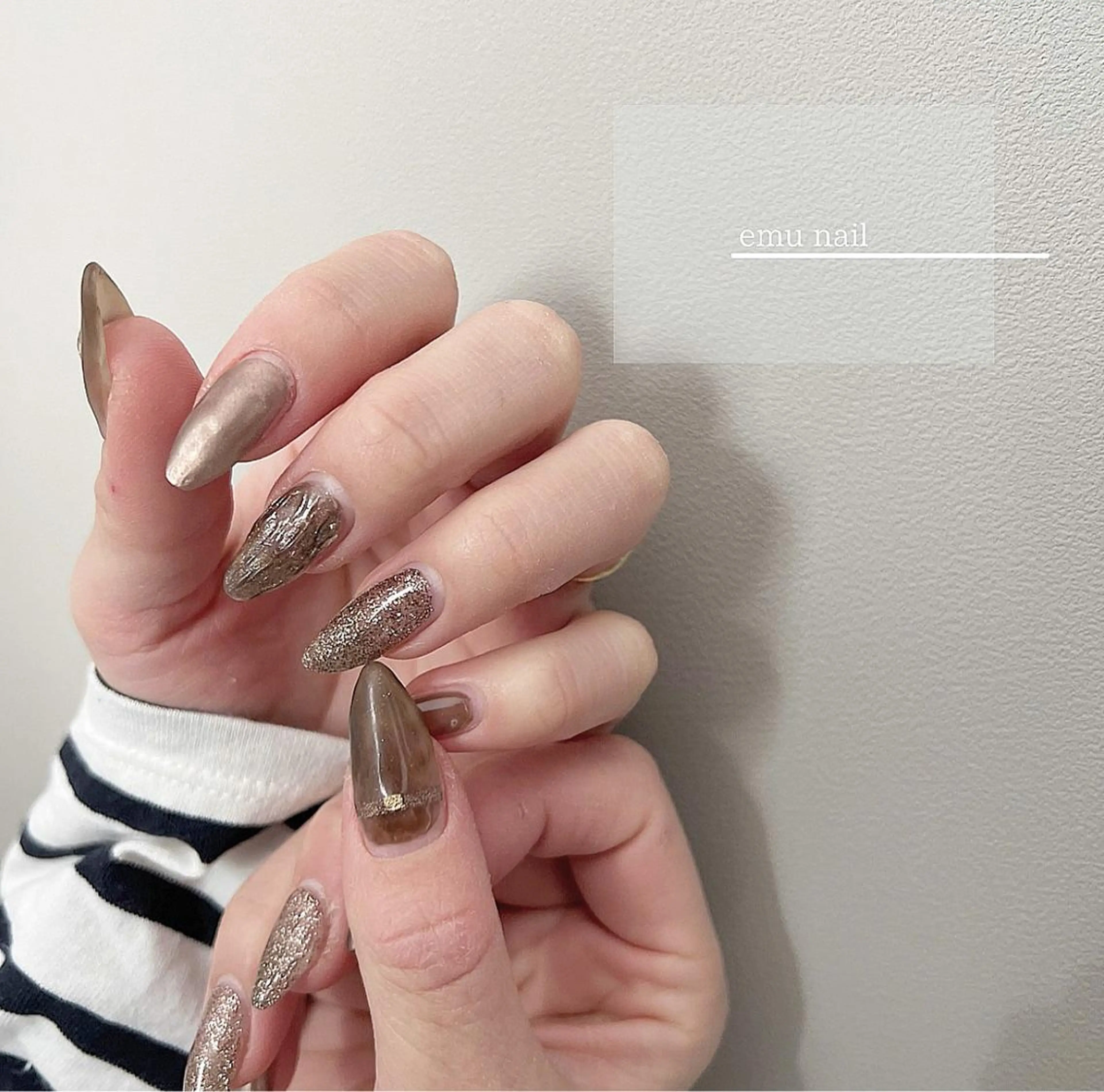 ネイル ブラウン emu nailのネイルデザイン