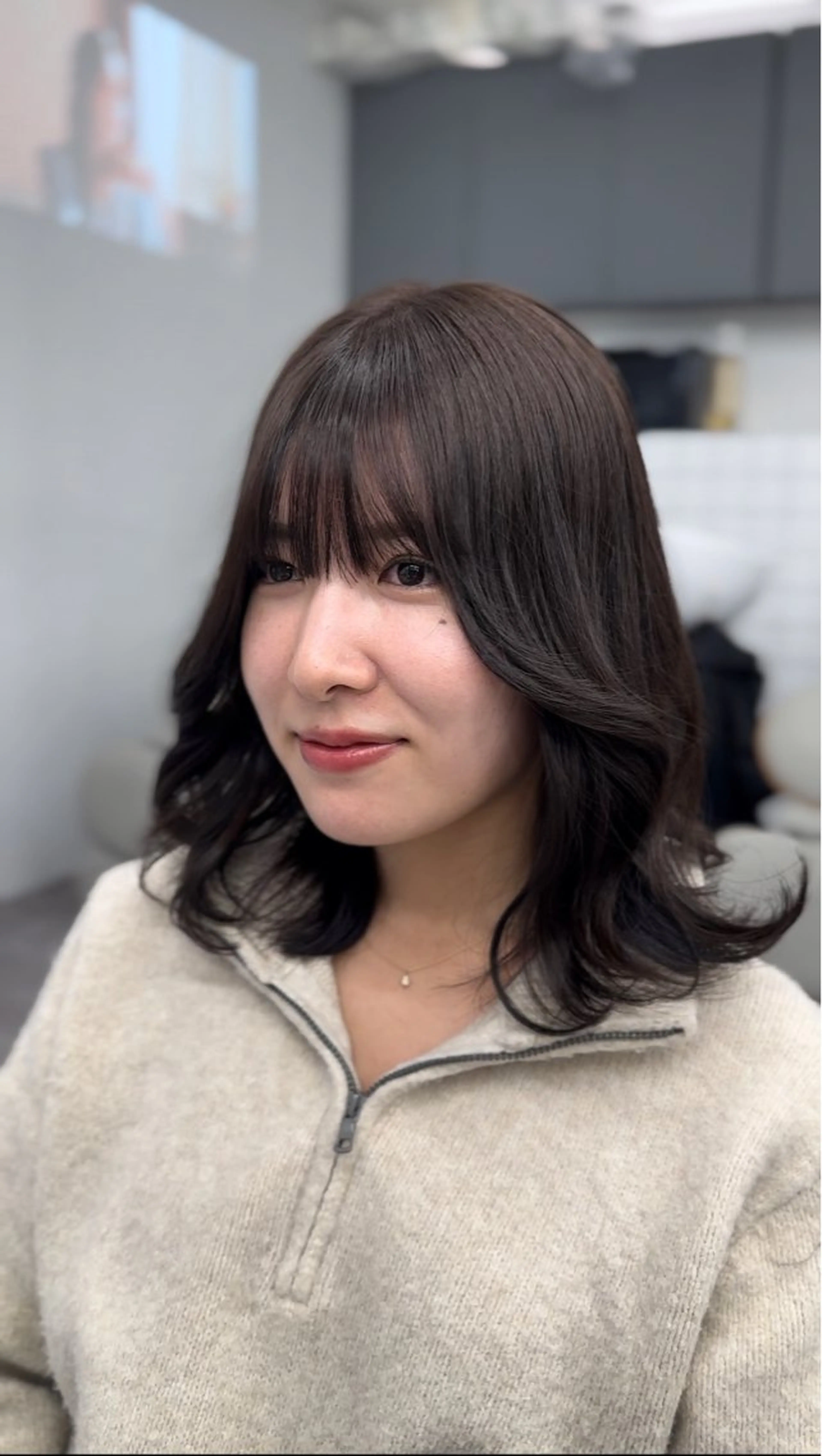 ミディアム 前髪顔まわりカット 🌈中村海聖のヘアスタイル