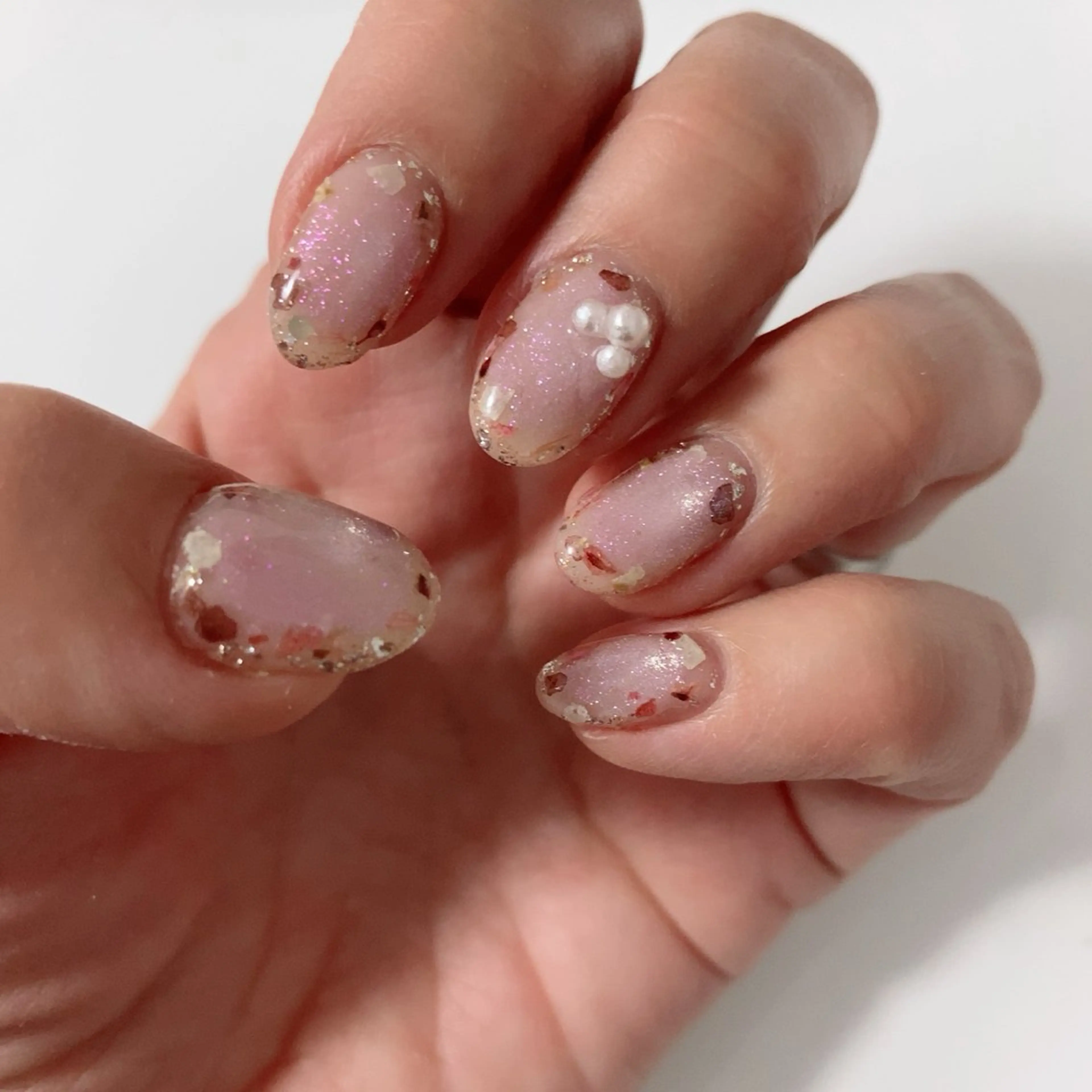 ネイル フラワーネイル マグネットネイル ピンク シンプルネイル ROSY NAIL ロージーネイルのネイルデザイン