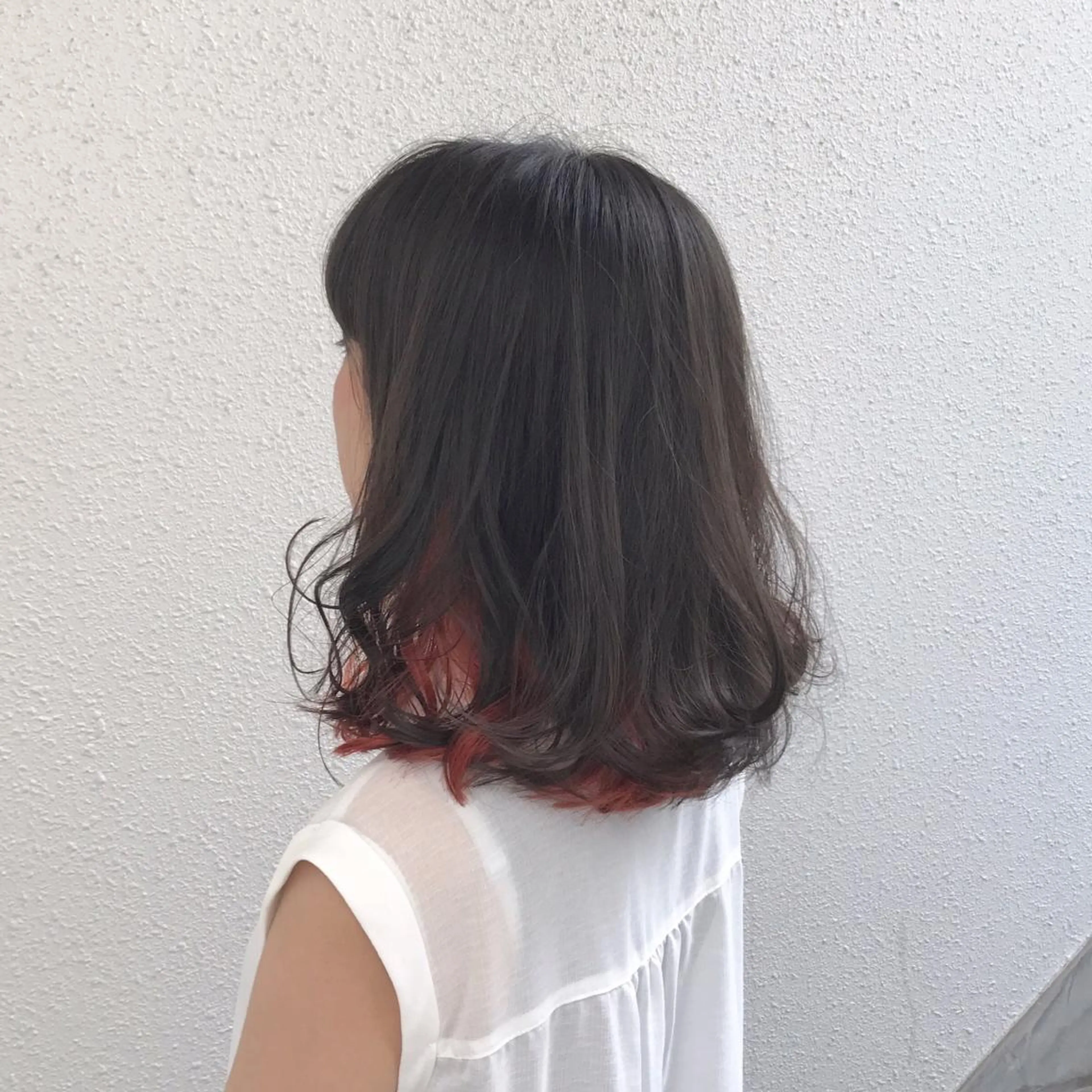 ミディアム カラー インナーカラー インナーカラー/天神 ブリーチ/吉田のヘアスタイル