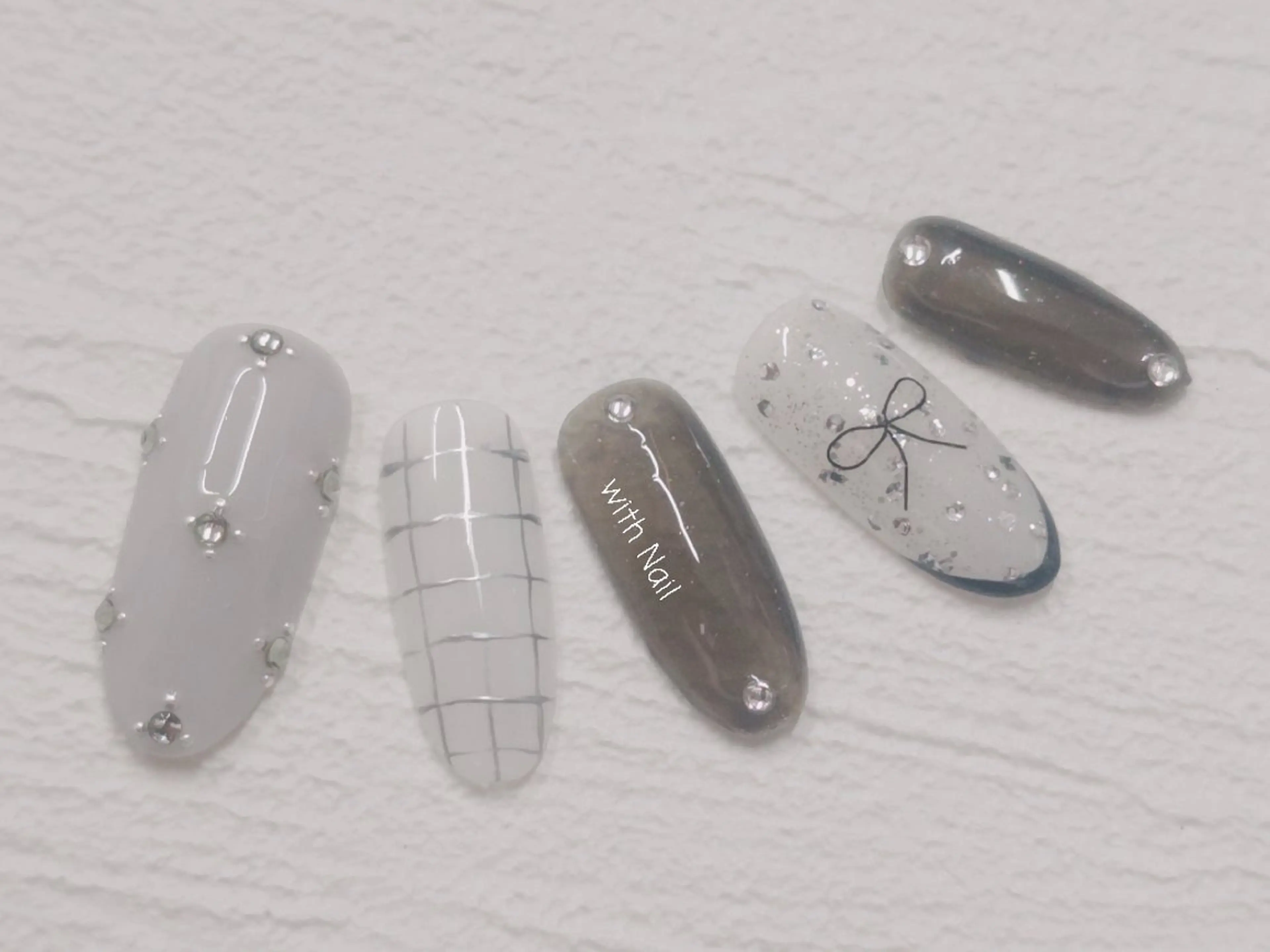 ネイル リボン ハンドネイル with Nail   ナガヤのネイルデザイン