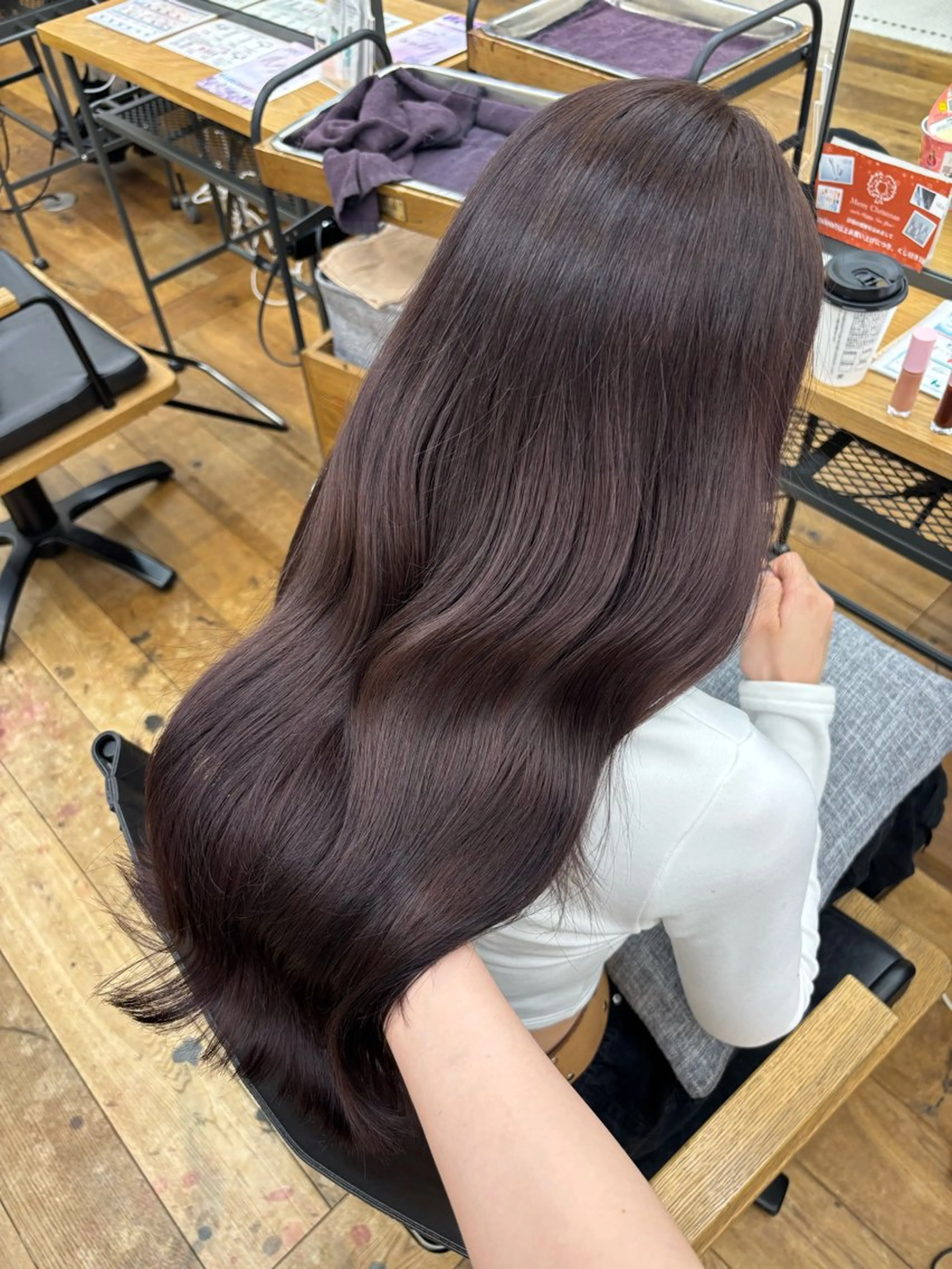 ロング カラー アッシュ ラベンダーカラー ラベンダーアッシュ ヘアカラー トリートメント Belle 新宿店所属・🐰美髪縮毛矯正 募集中/ゆな🐰のヘアスタイル