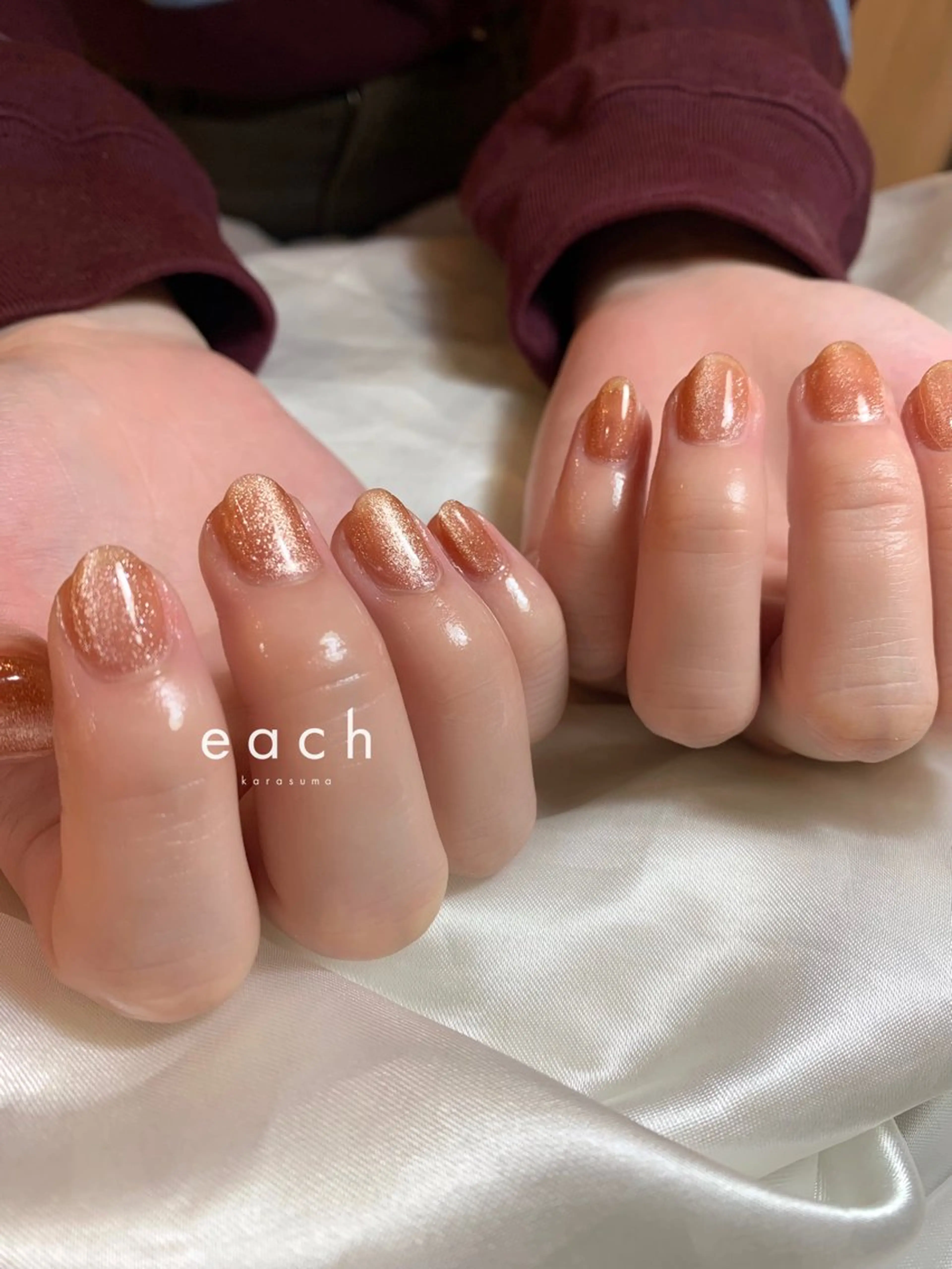 ネイル ブラウン マグネットネイル each Hibikiのネイルデザイン