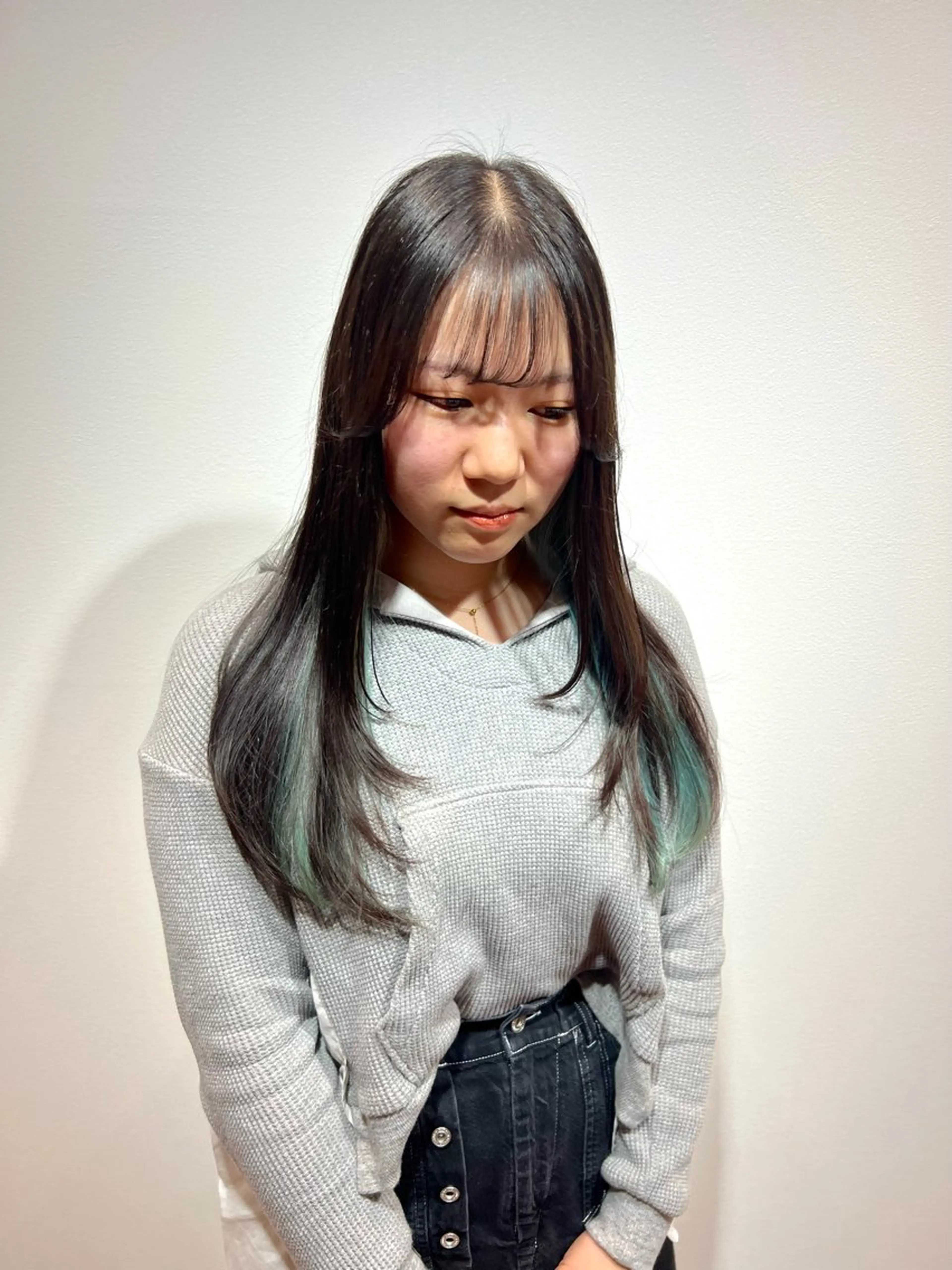 ロング 顔周りカット レイヤーカット 加納千華 /ボブ/ぱつっとボブのヘアスタイル