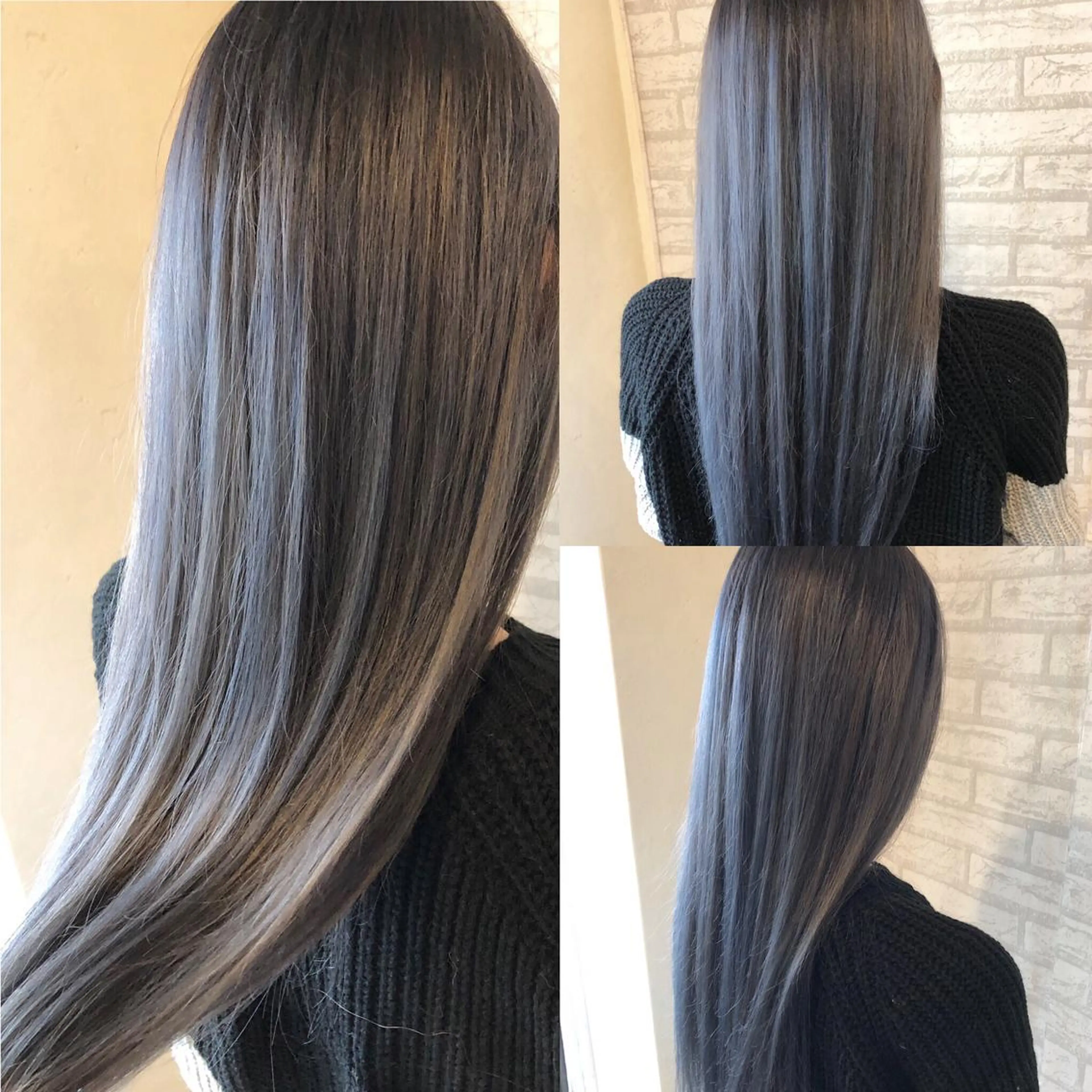 セミロング カラー ブルーカラー ブルージュ ハイライトカラー ハイライト カット ヘアカラー トリートメント JILBLAN京都 ショート/ハイライトのヘアスタイル