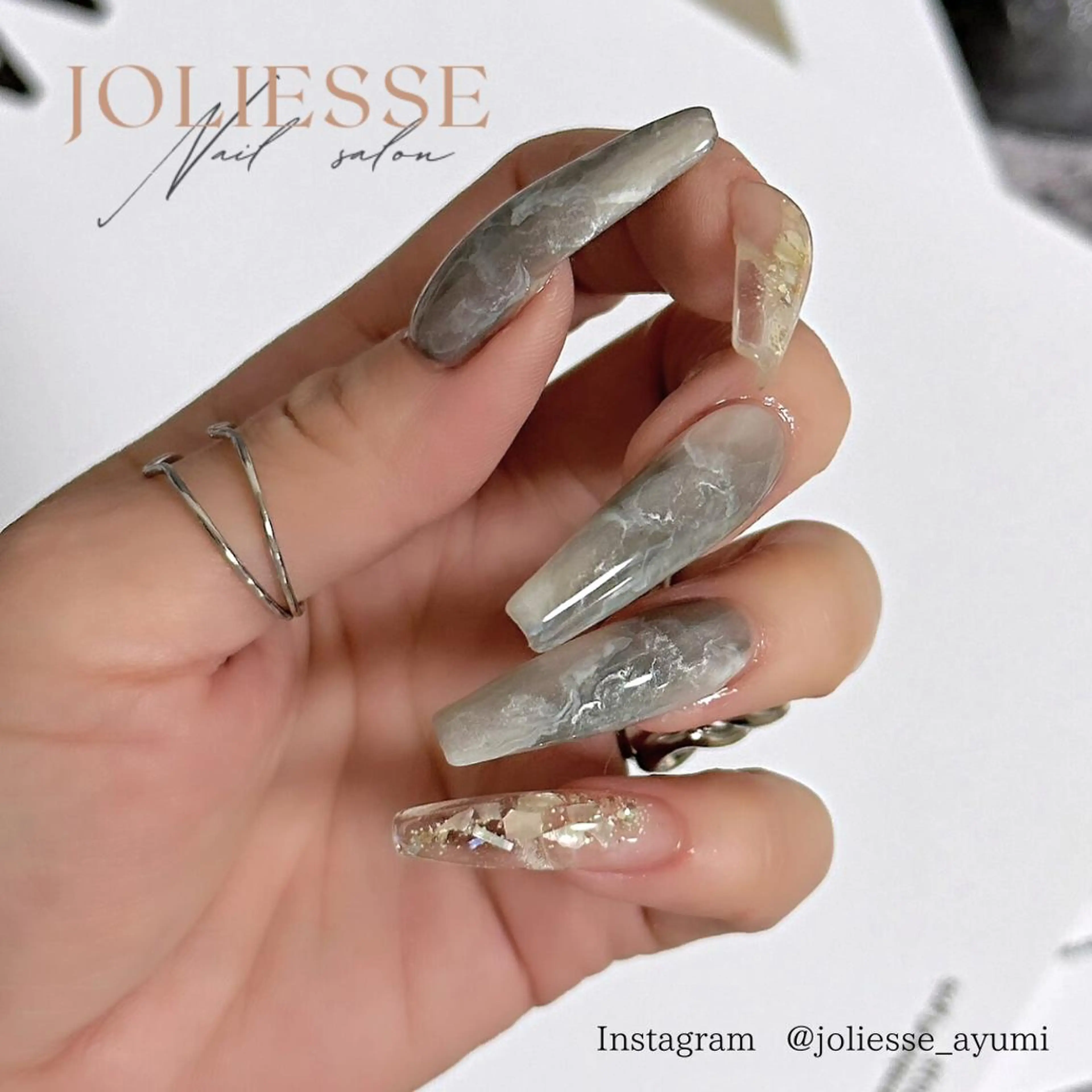 ネイル 大理石ネイル(マーブル) ハンドネイル joliesse【ジョリエス】所属・JOLIESSE Ayumiのネイルデザイン