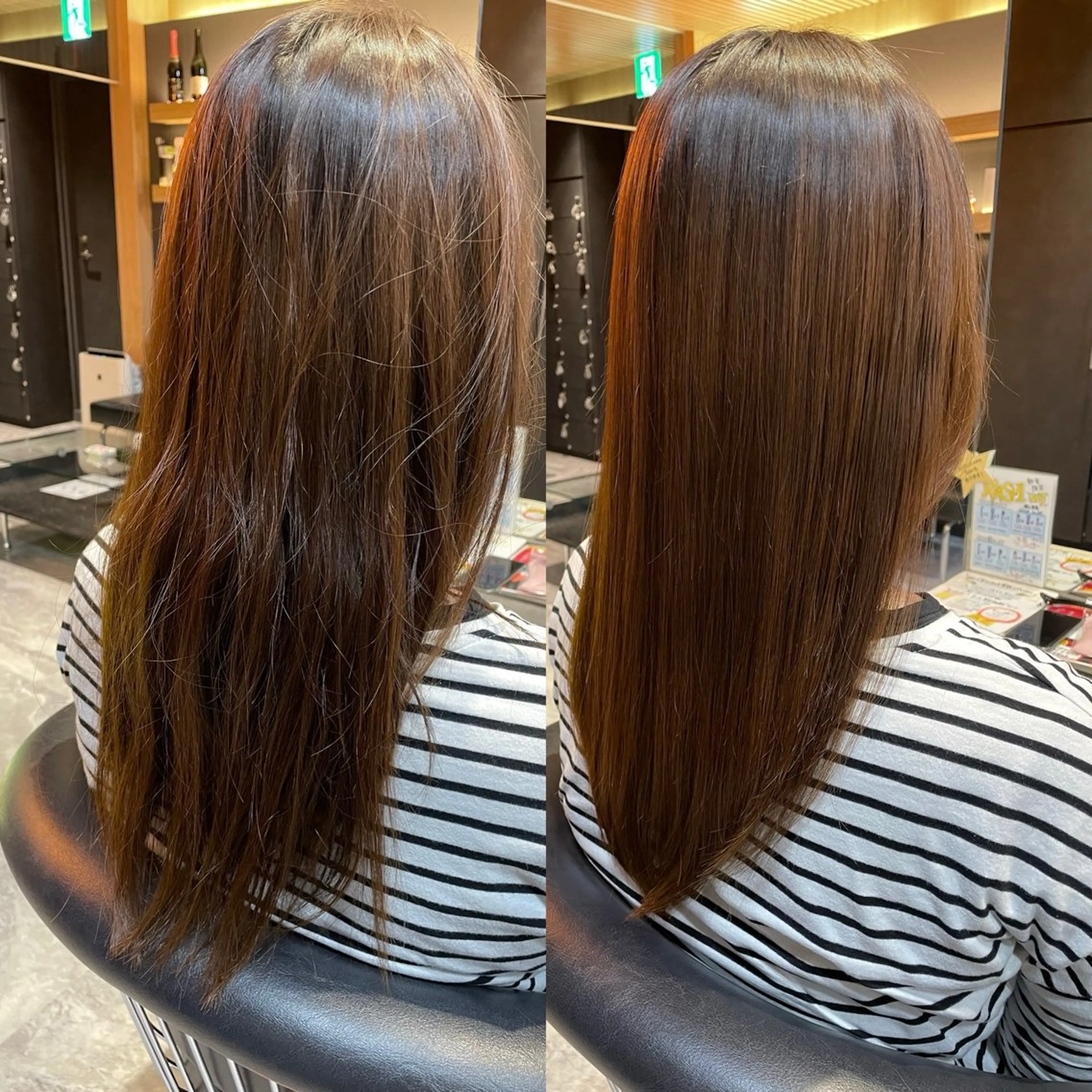 セミロング 学生 酸性ストレート 縮毛矯正 トリートメント 酸性ストレート/ 透明感カラー/中村利のヘアスタイル