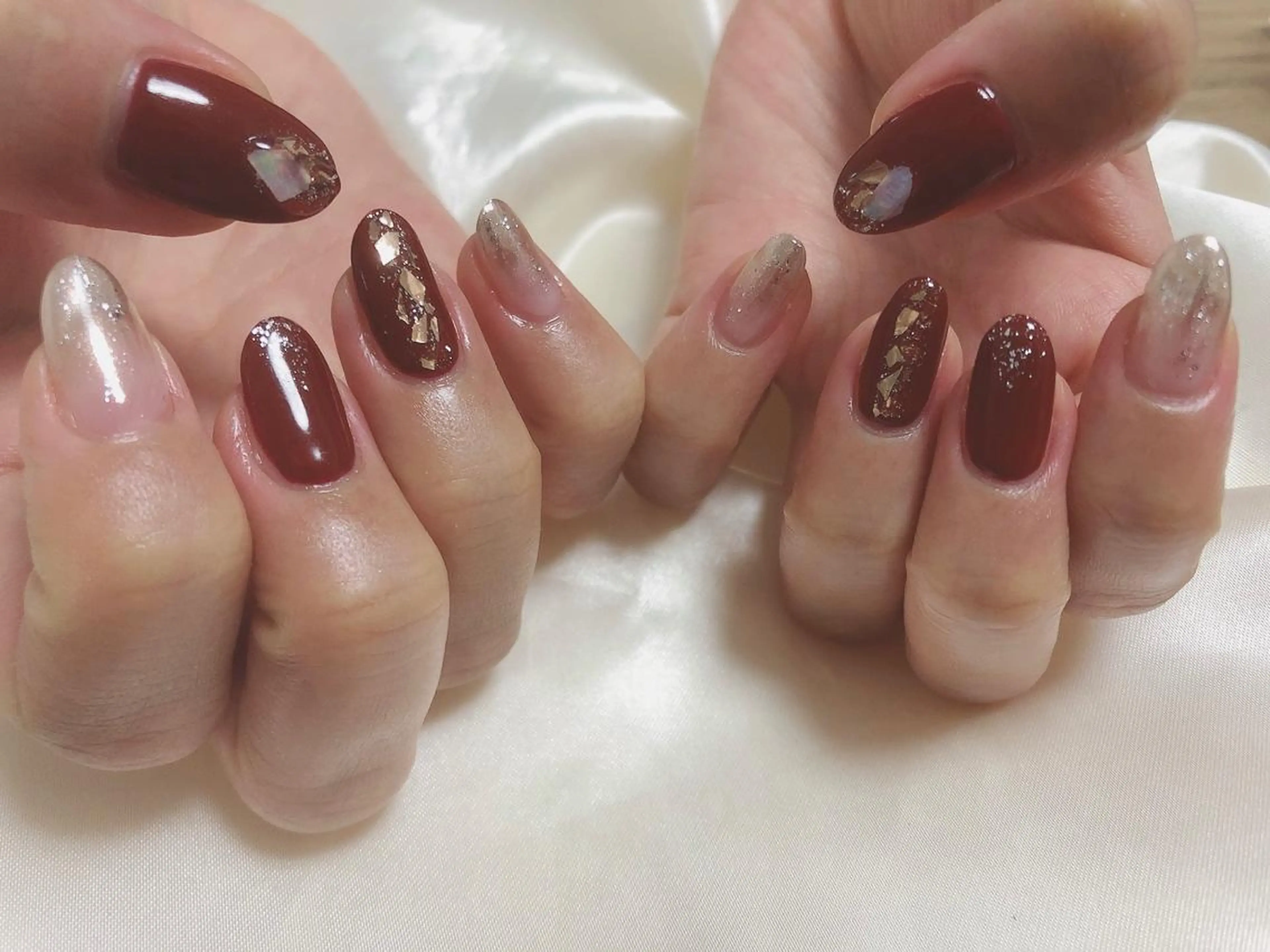 ネイル 赤色 冬ネイル クリスマス mogunail &blowのネイルデザイン