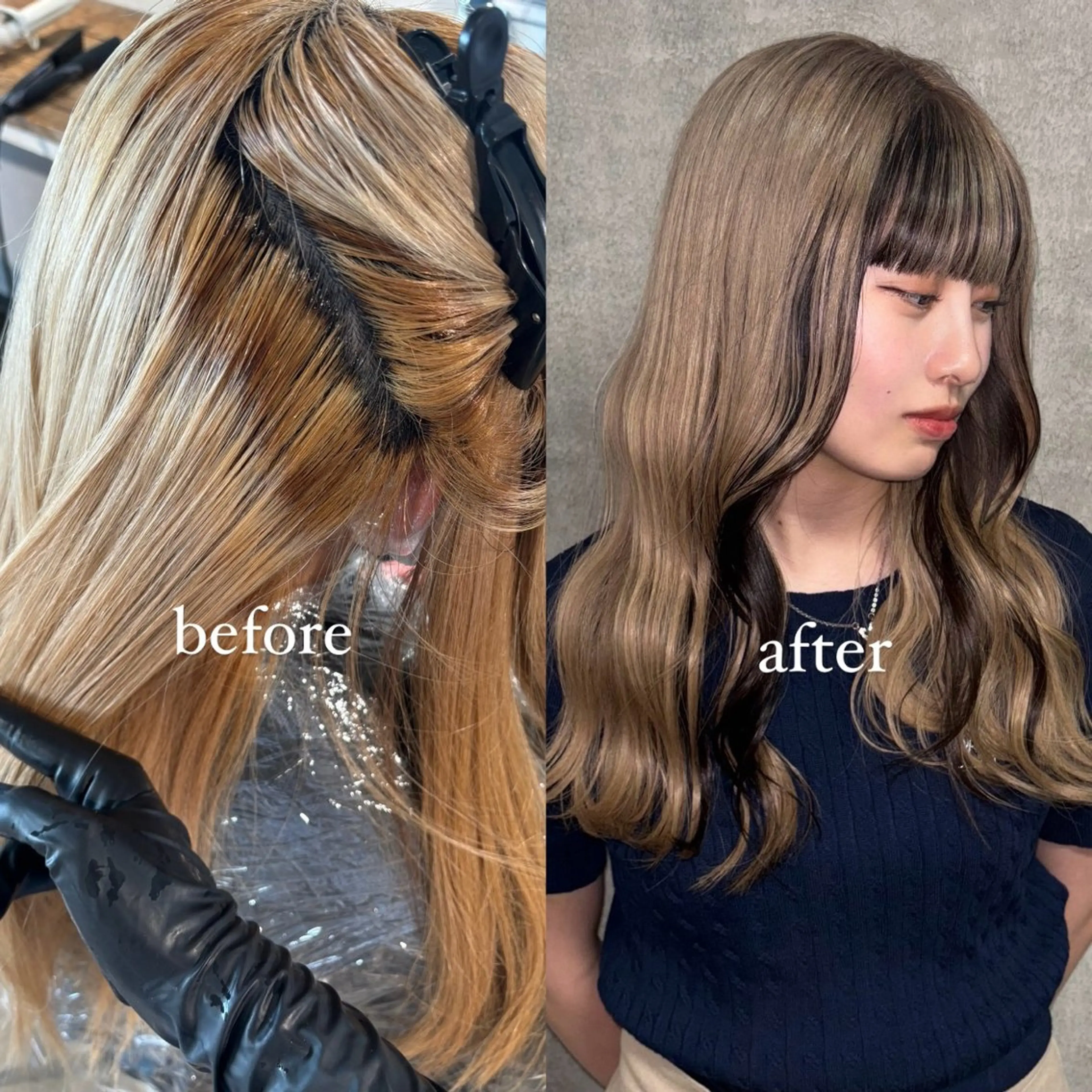 セミロング カラー 💫miyu💫デザ インカラー/アレンジのヘアスタイル